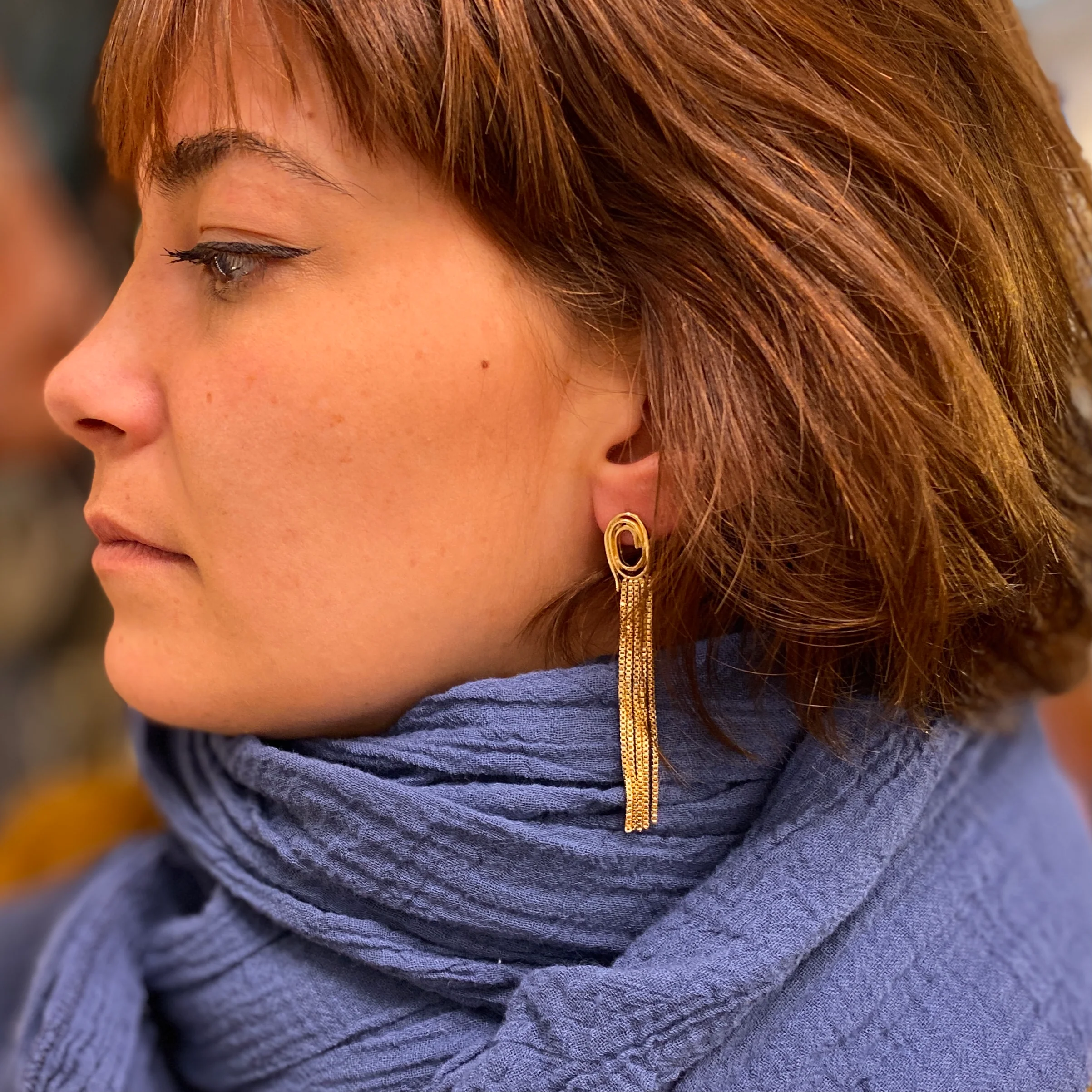 Boucles d'Oreilles PETIT TOURBILLON en plaquĆ© Or ā Image 3