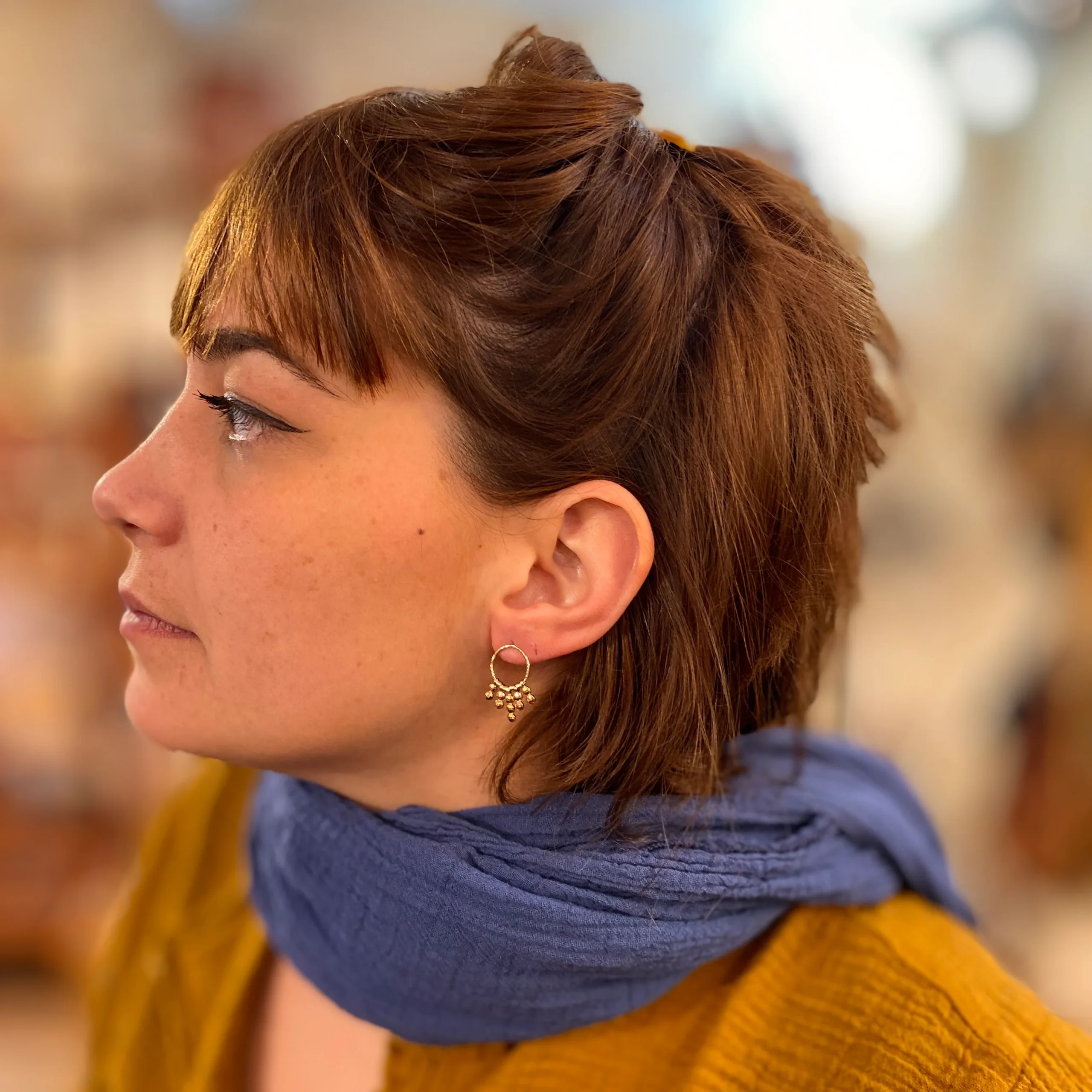 Mini-Créoles VICTORINE en Plaqué Or – Image 3