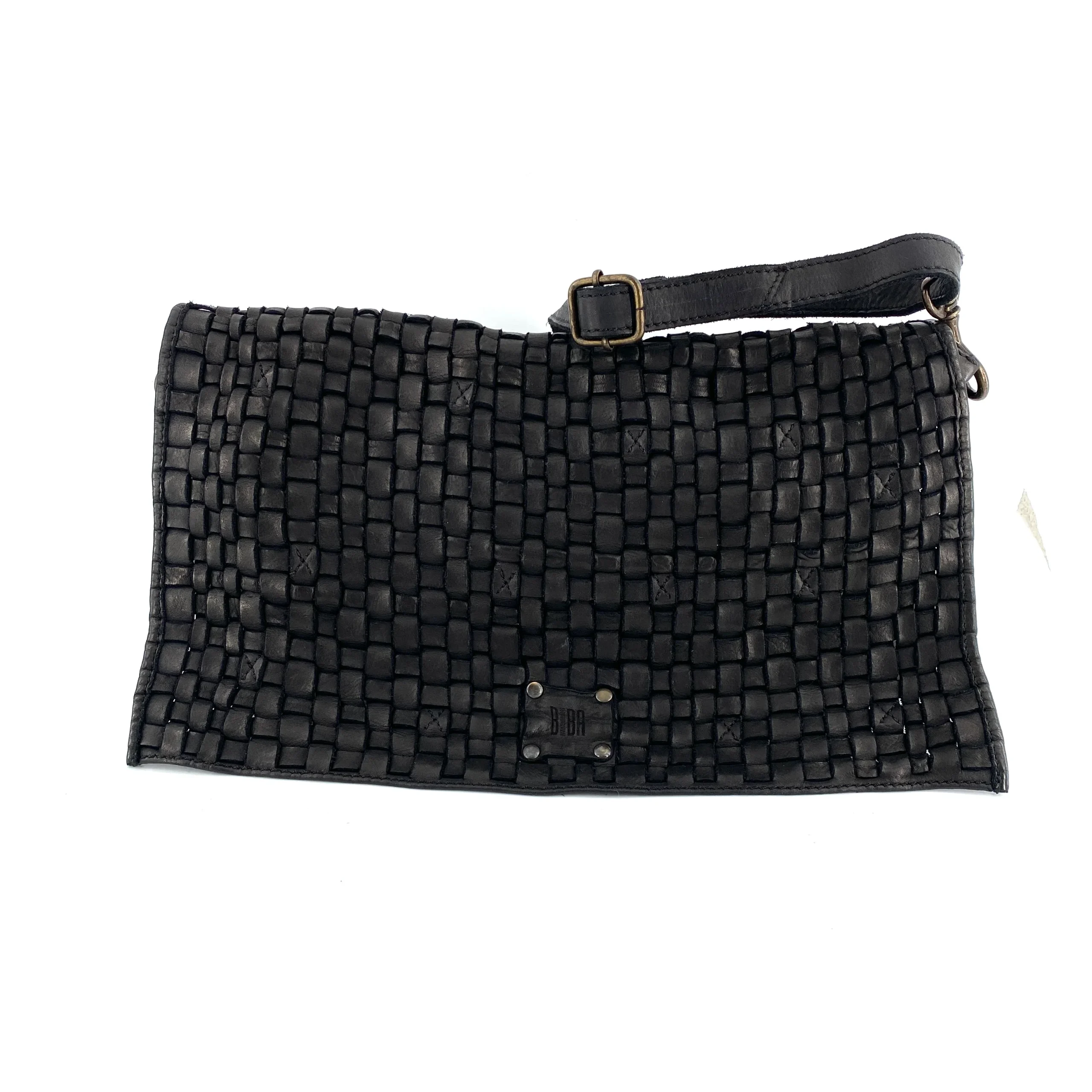 Sac Bandoulière en Cuir Tressé Noir – Image 2