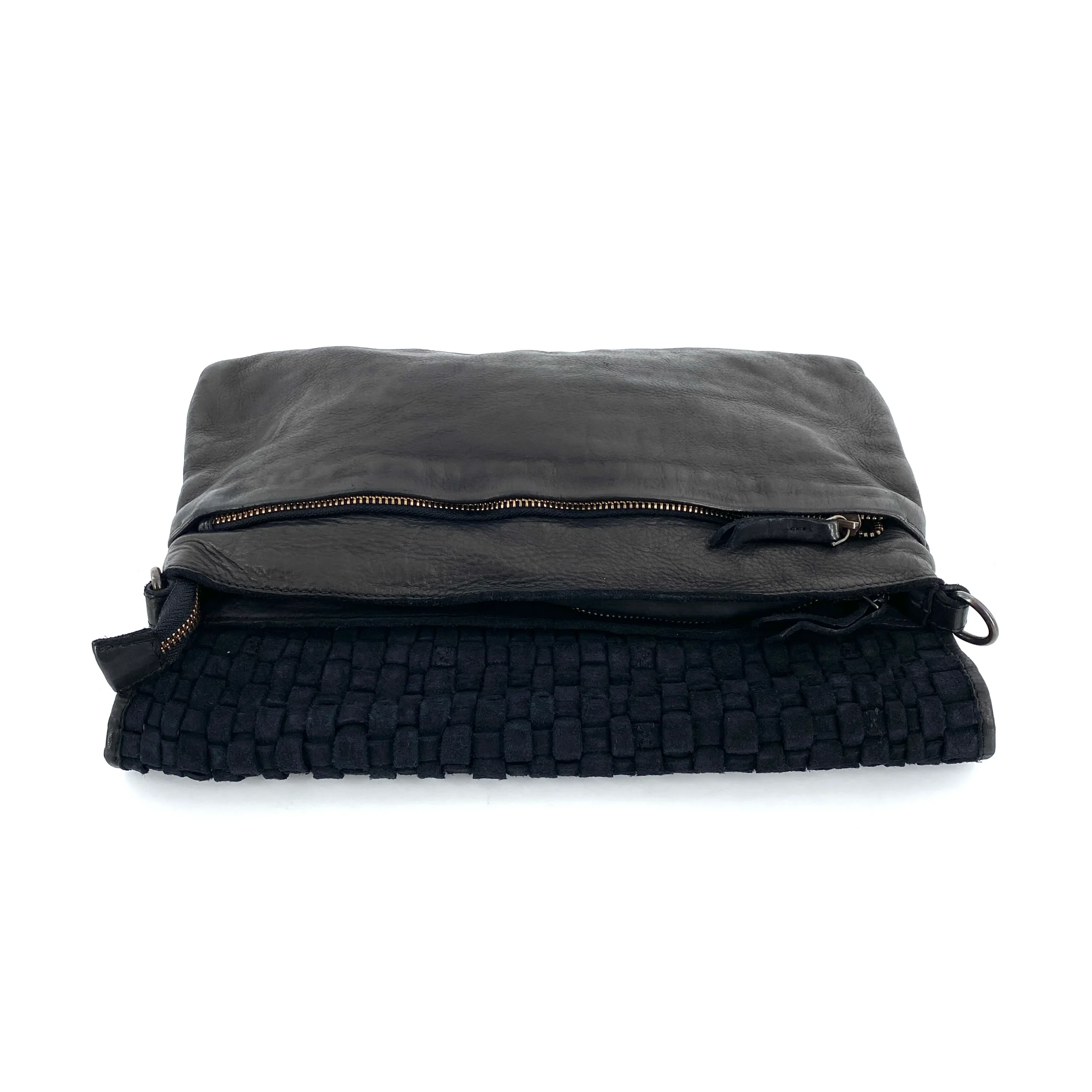 Sac Bandoulière en Cuir Tressé Noir – Image 3