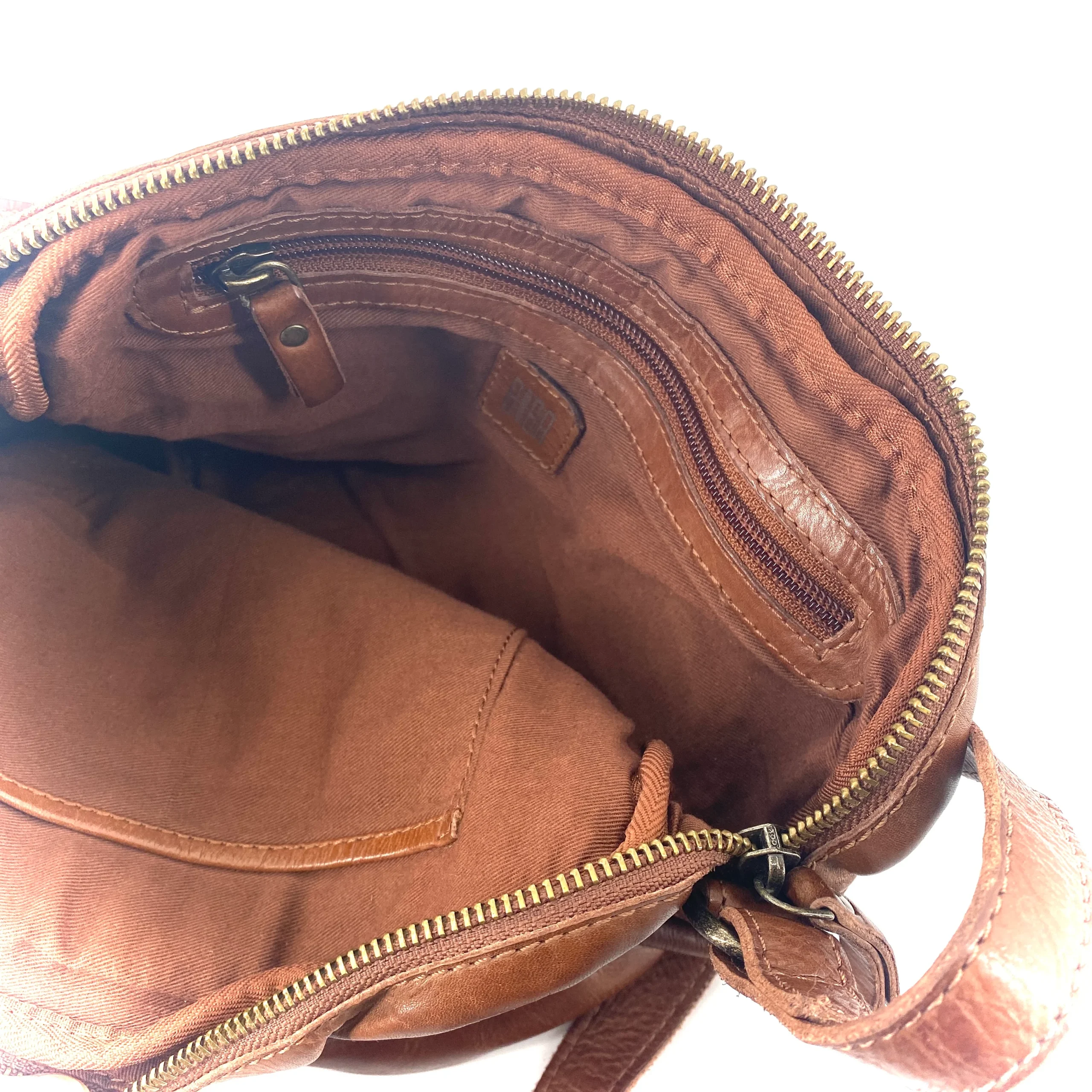 Petit Sac Bandoulière en Cuir Lavé Camel – Image 5