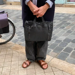 Cartable Petit Format en Cuir Noir