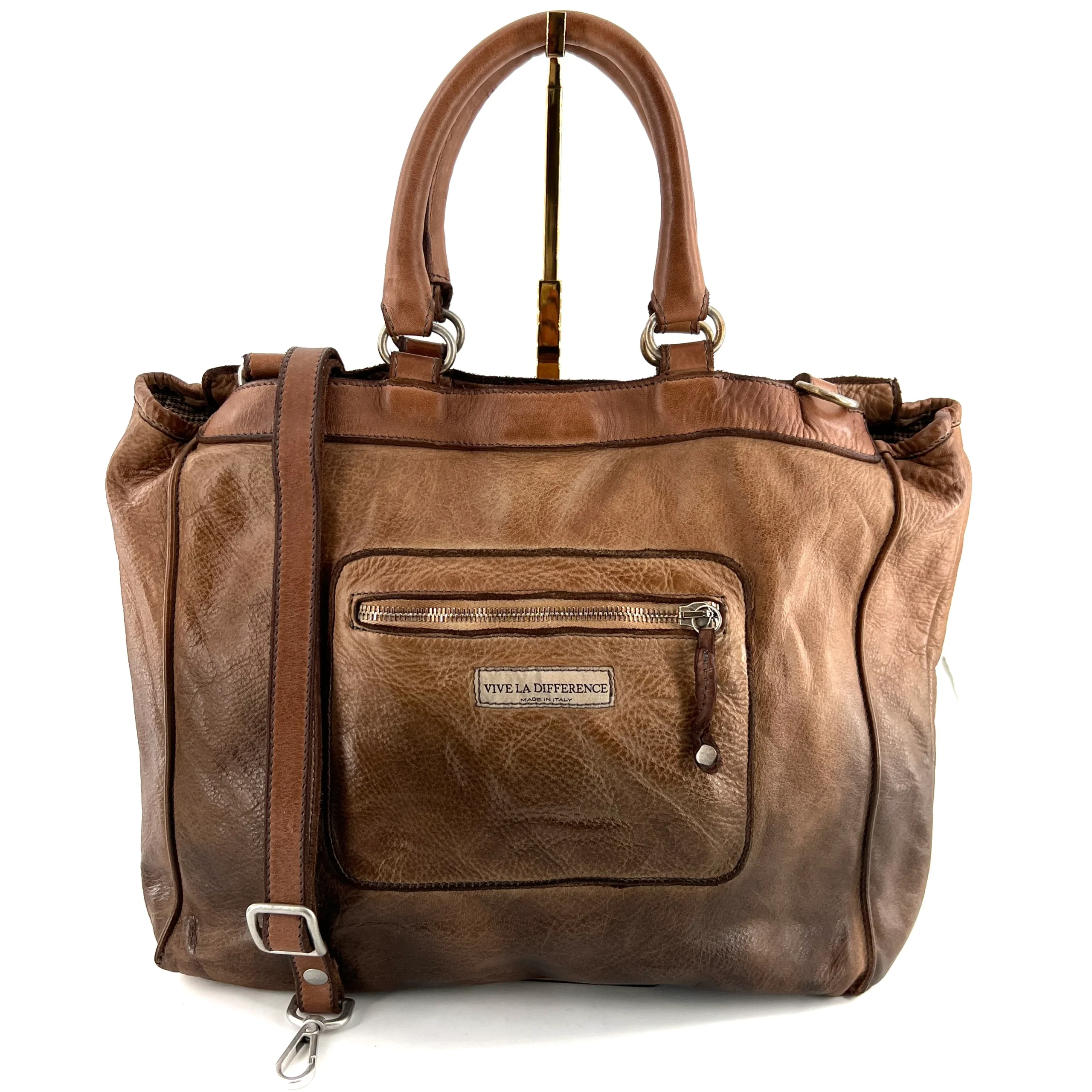 Sac TOKYO T en Cuir Taupe Dégradé
