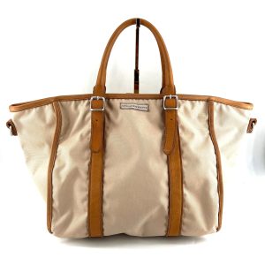 Sac HOTEL en Toile Crème et Cuir Naturel