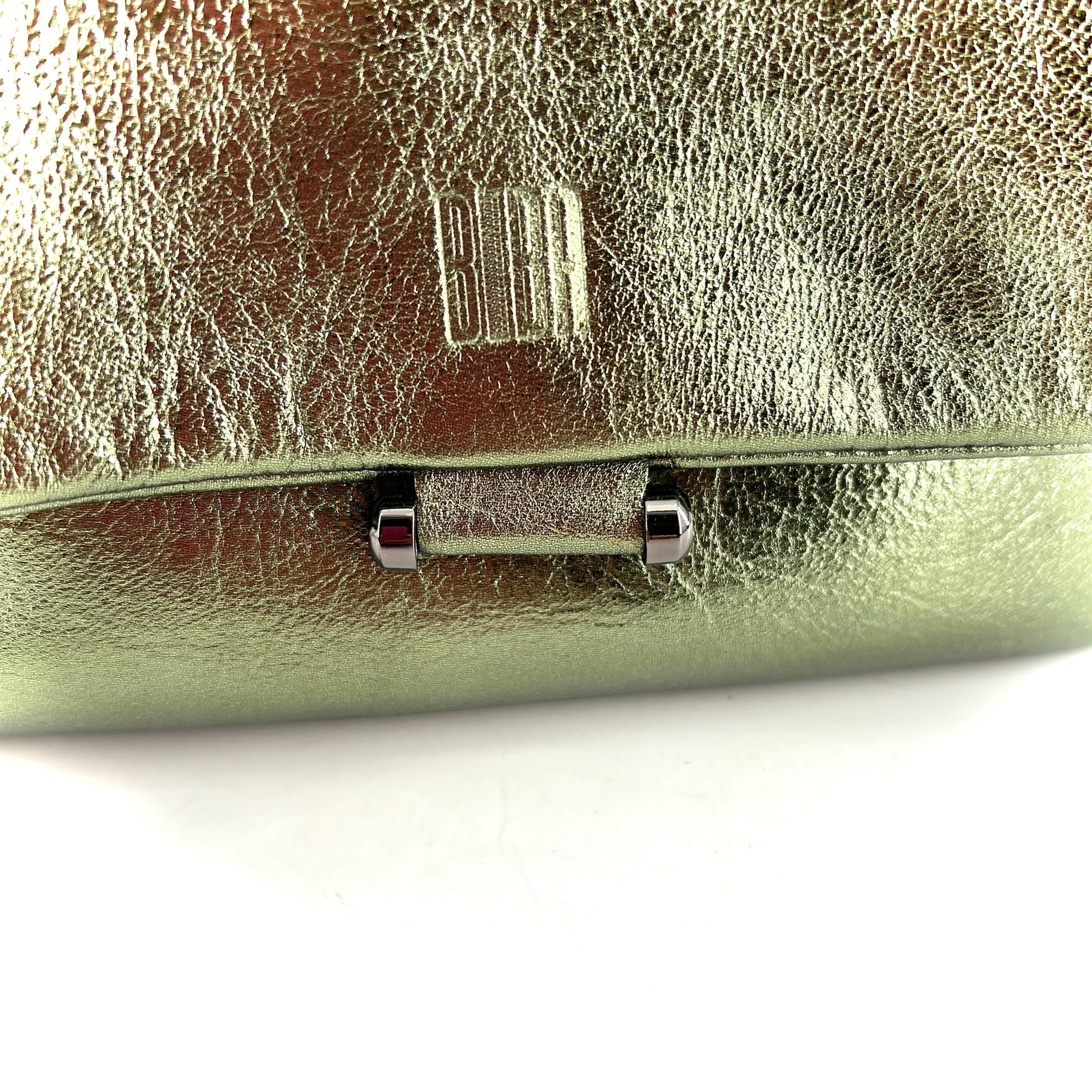 Sac en Cuir Irisé Vert – Image 3