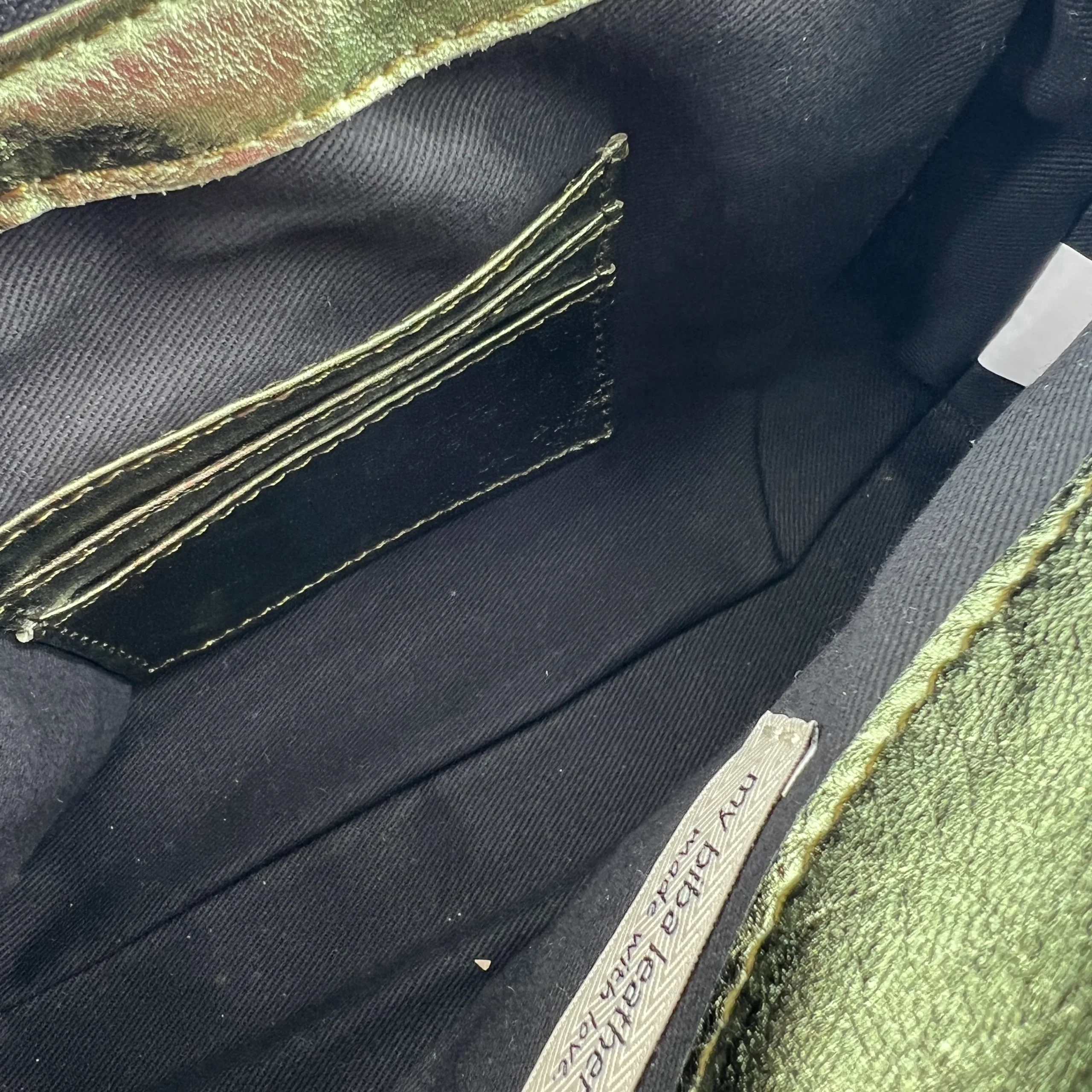 Sac en Cuir Irisé Vert – Image 5