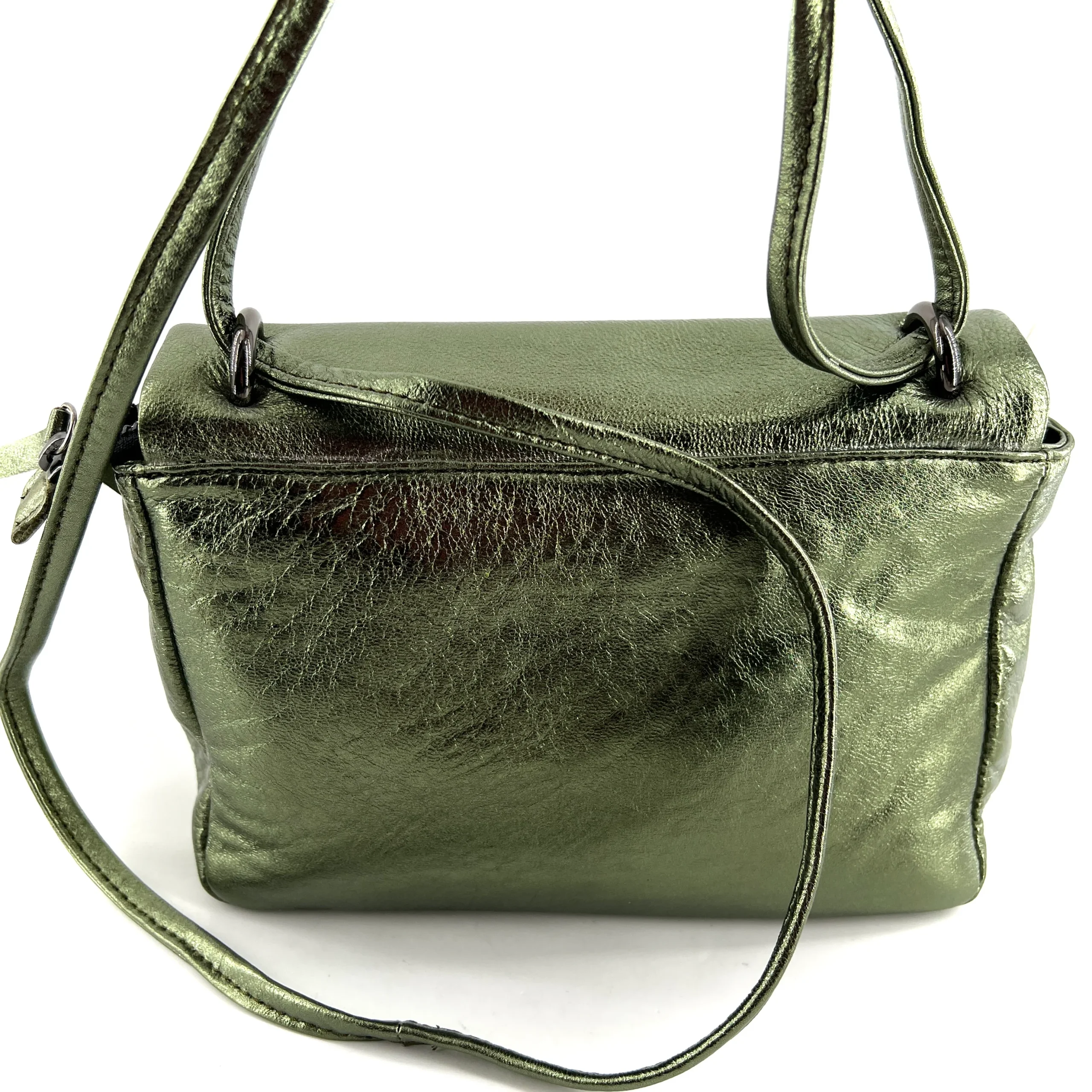 Sac en Cuir Irisé Vert – Image 6