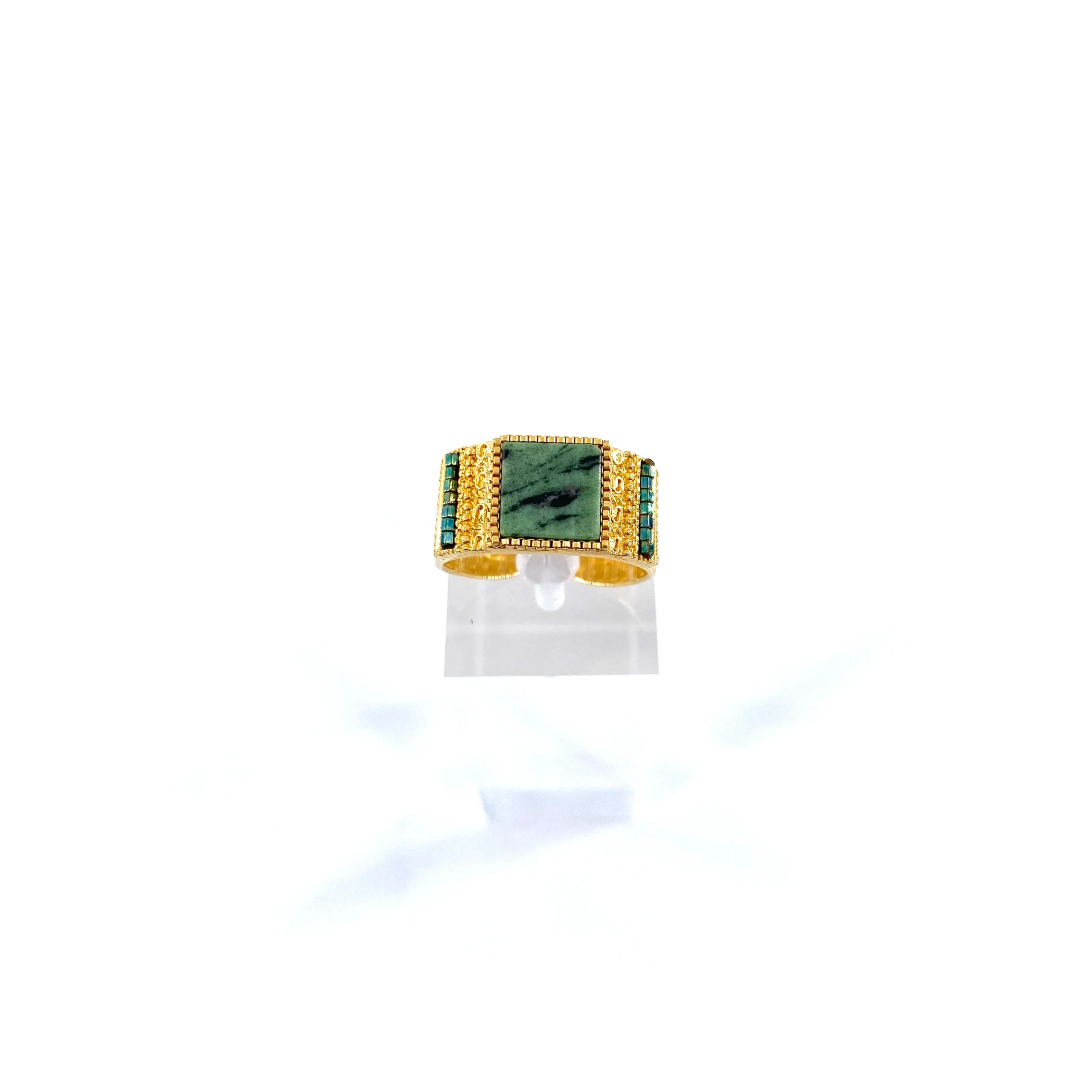 Bague Carrée et Réglable en Rubis Zoisite – Image 2