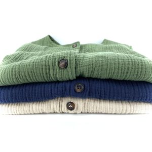 Gilet Écru en Double Gaze de Coton