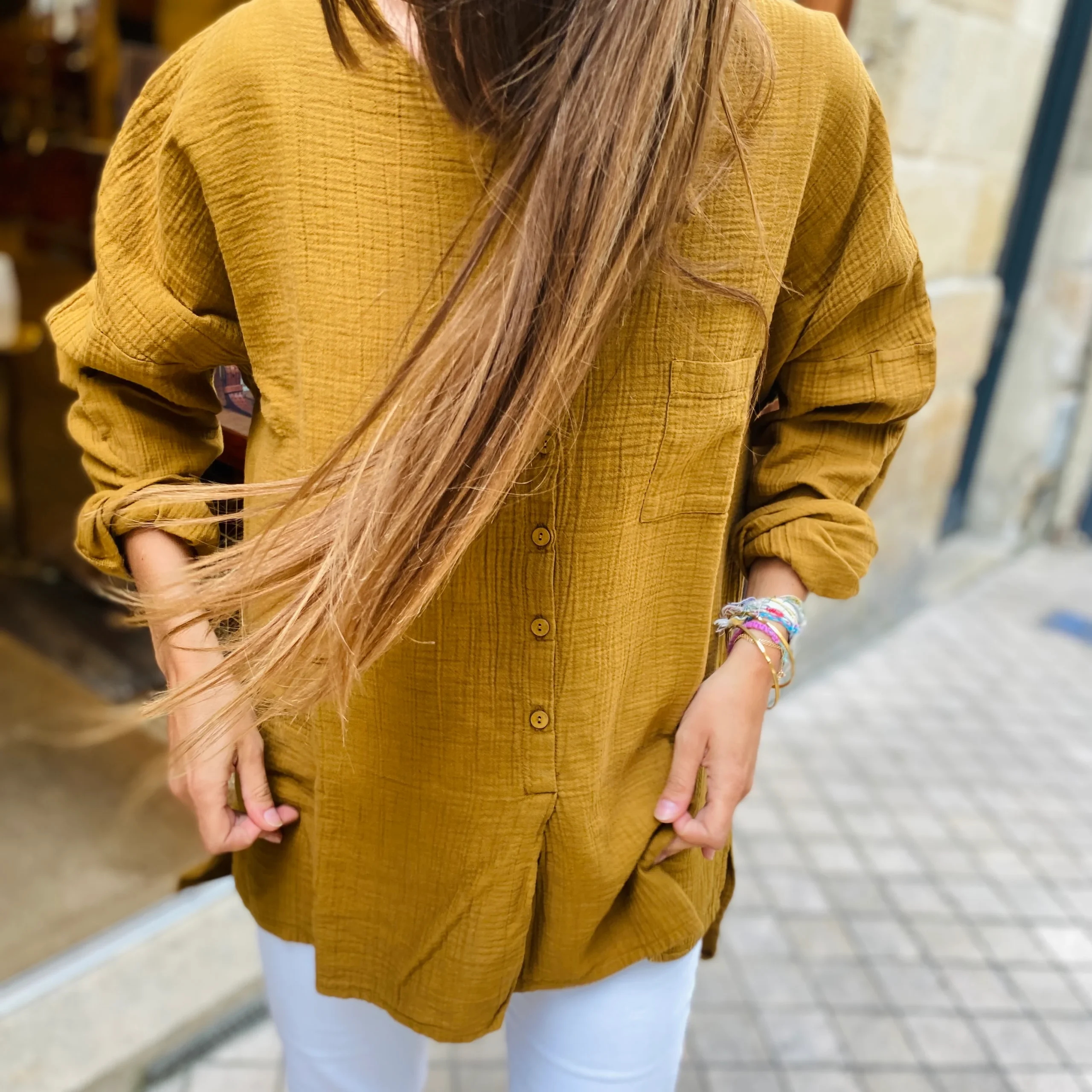 Chemise Oversize ANASTASIA en Double Gaze de Coton Lion – Image 3