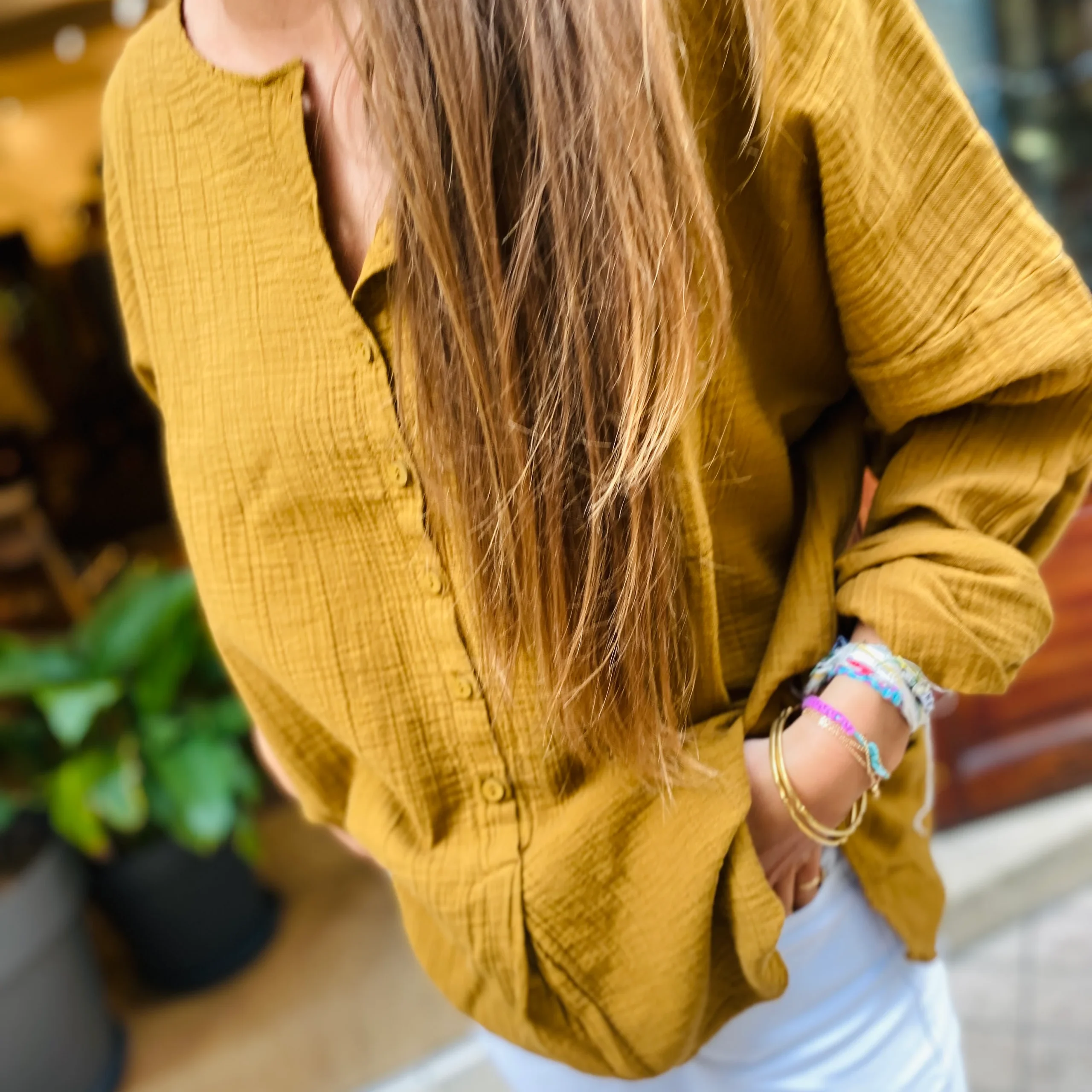 Chemise Oversize ANASTASIA en Double Gaze de Coton Lion – Image 2