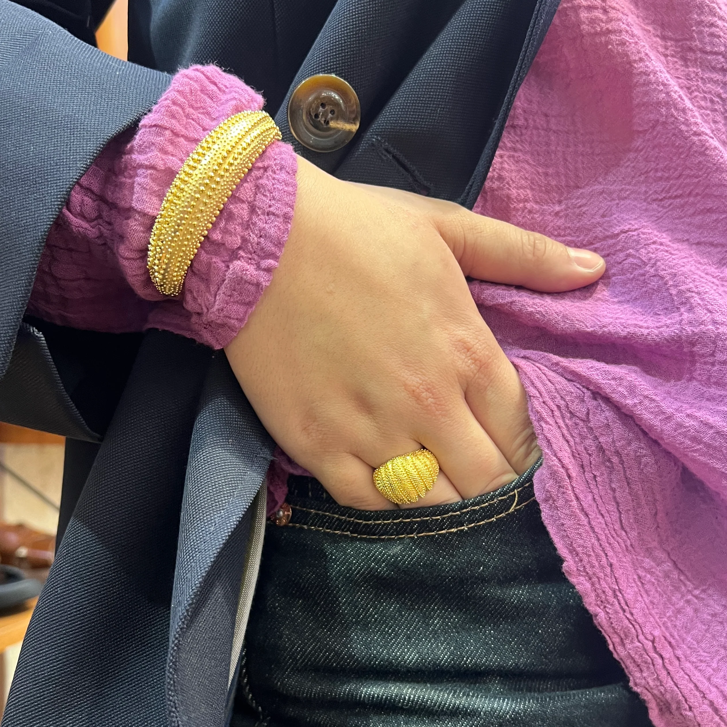 Jonc URCHIN en PlaquĆ© Or ā Image 4