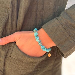 Bracelet YVETTE en Turquoise et Plaqué Or