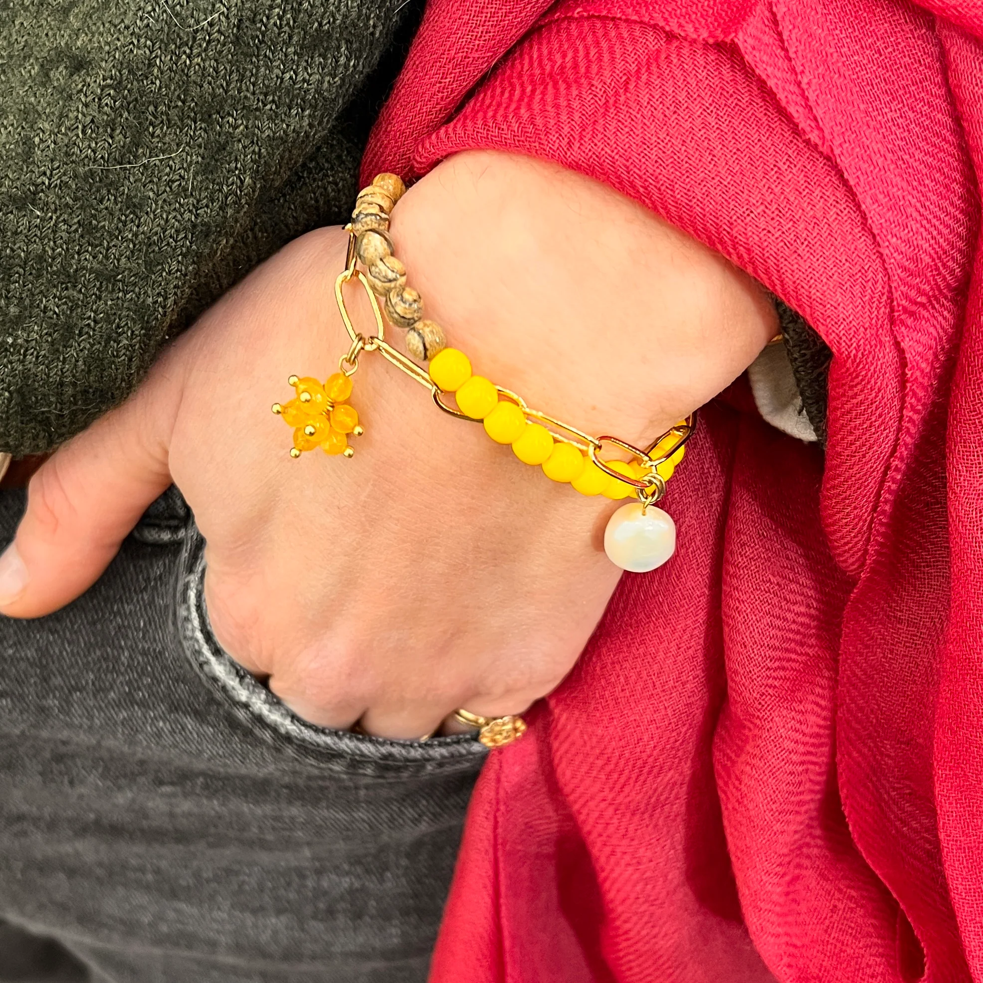 Bracelet ACAPULCO en Jaspe et PlaquĆ© Or ā Image 3