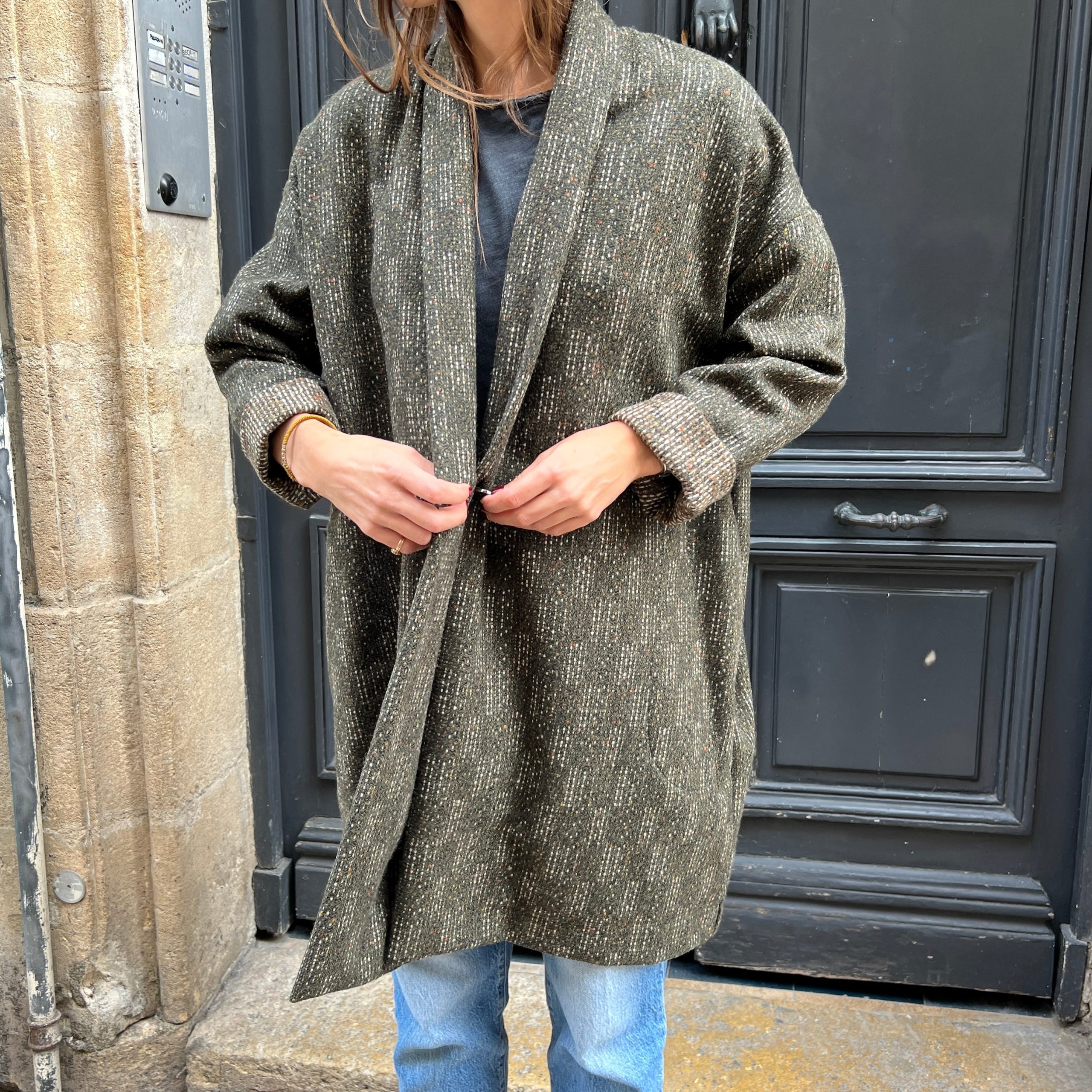 Manteau TOM à Carreaux Kaki – Image 3