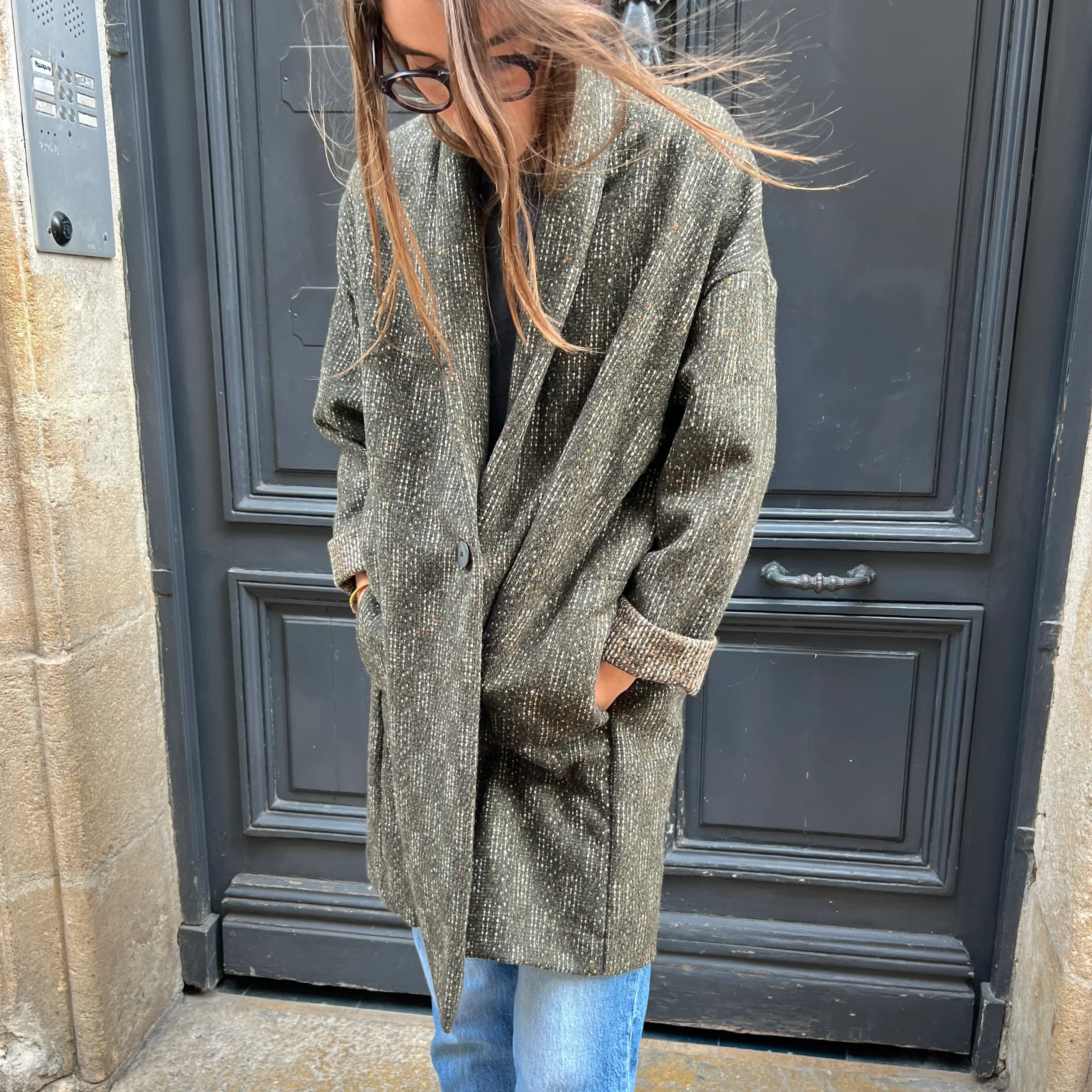 Manteau TOM à Carreaux Kaki – Image 5