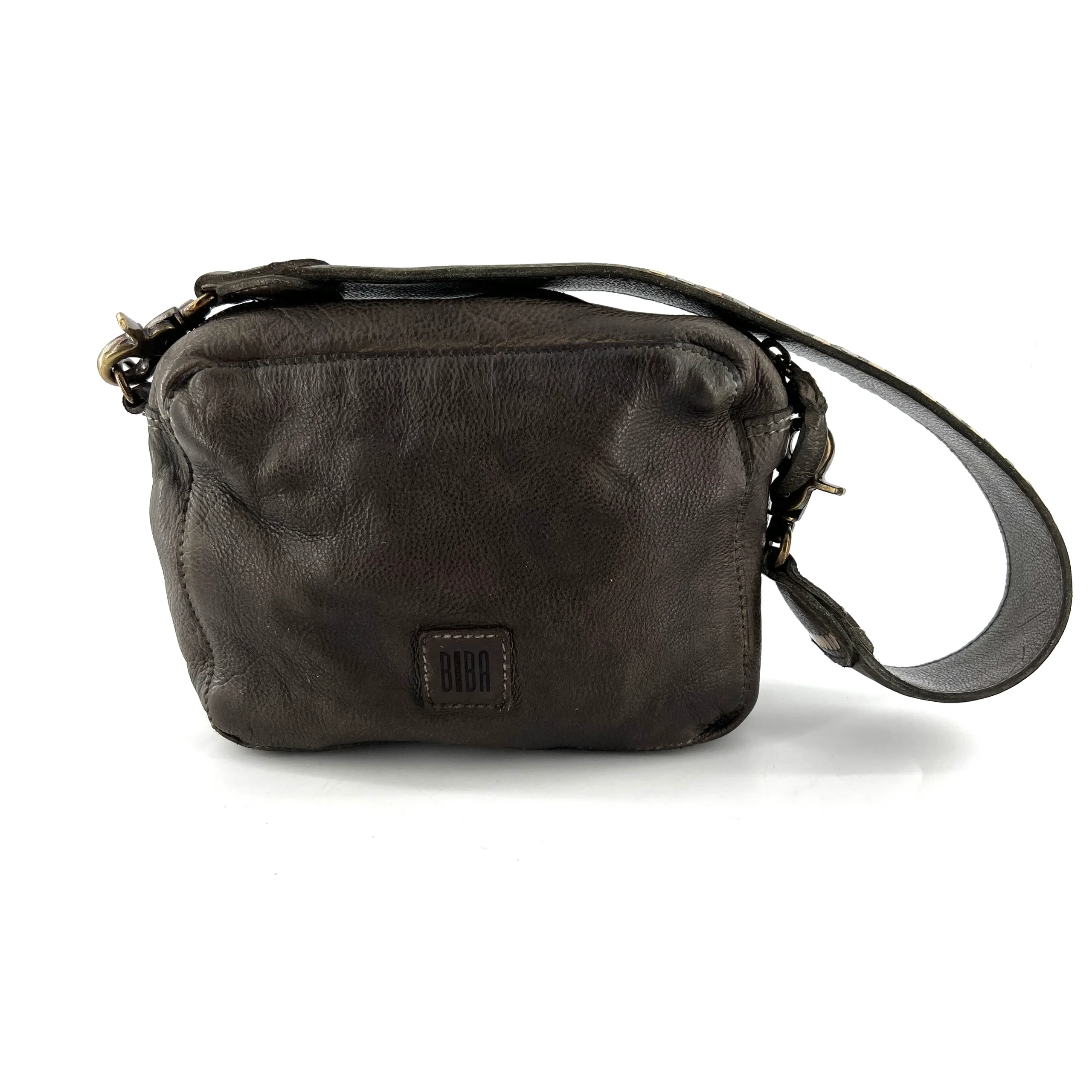 Petit Sac en Cuir Kaki et Clous Plats Bicolores – Image 7