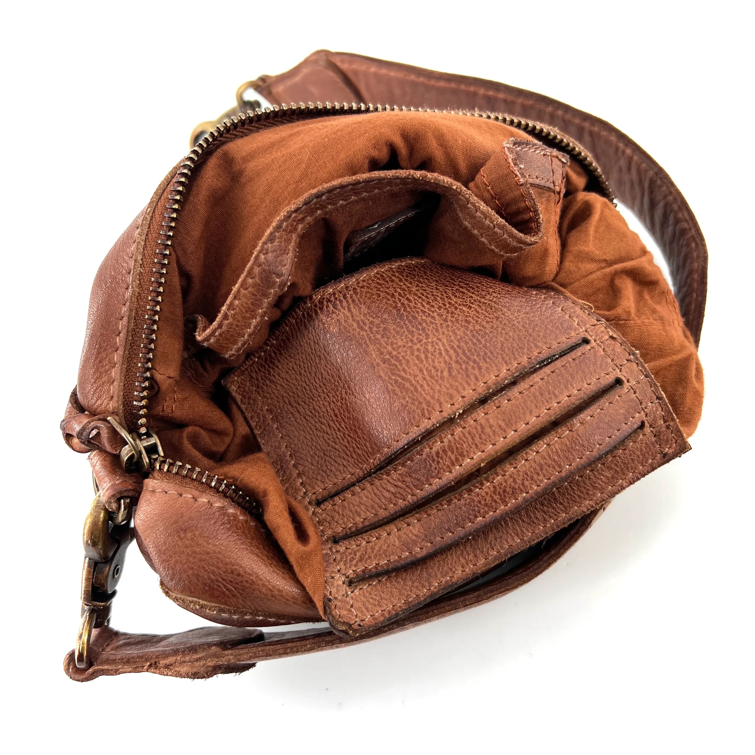 Petit Sac en Cuir Camel et Clous Plats Bicolores – Image 5