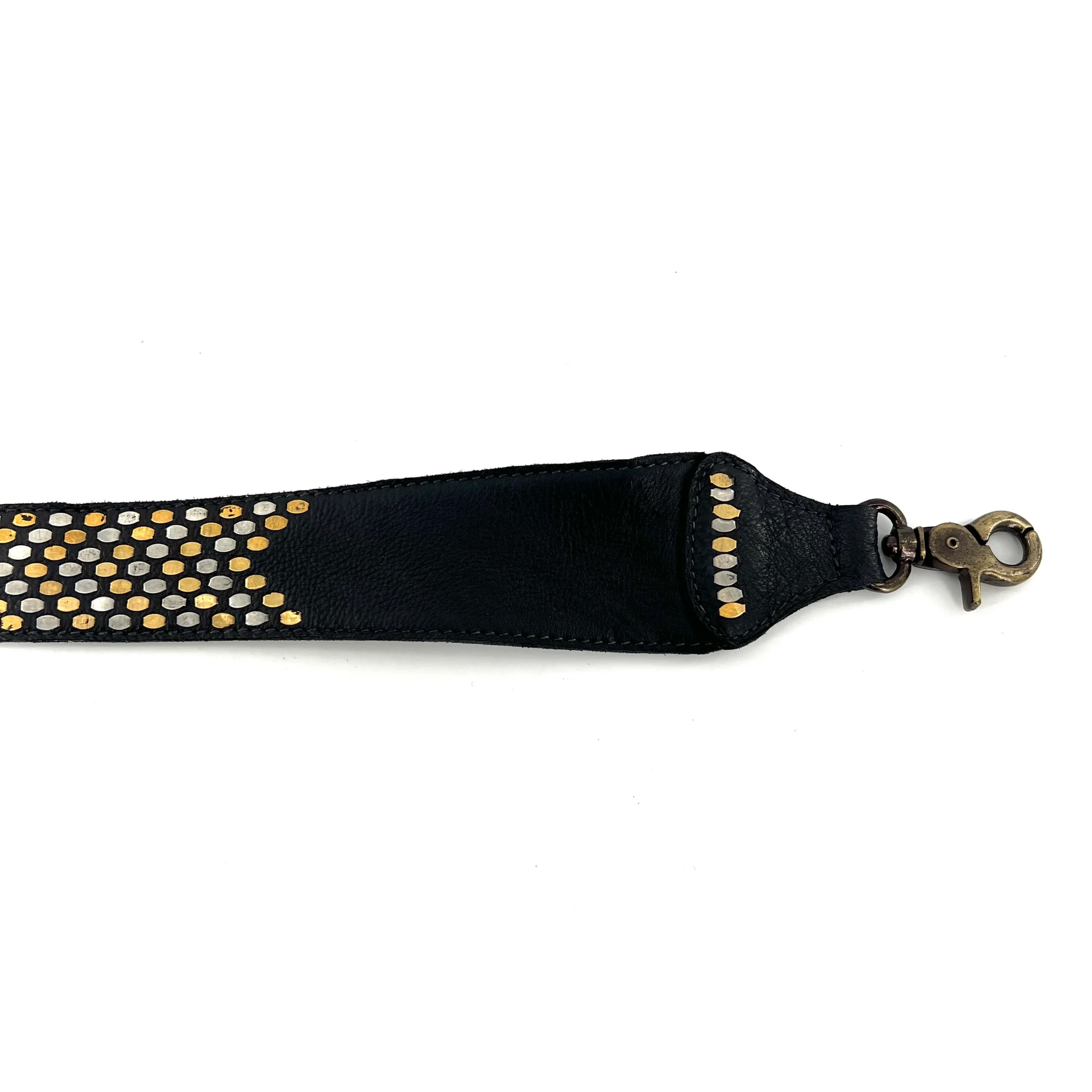 Petit Sac en Cuir Noir et Clous Plats Bicolores – Image 6