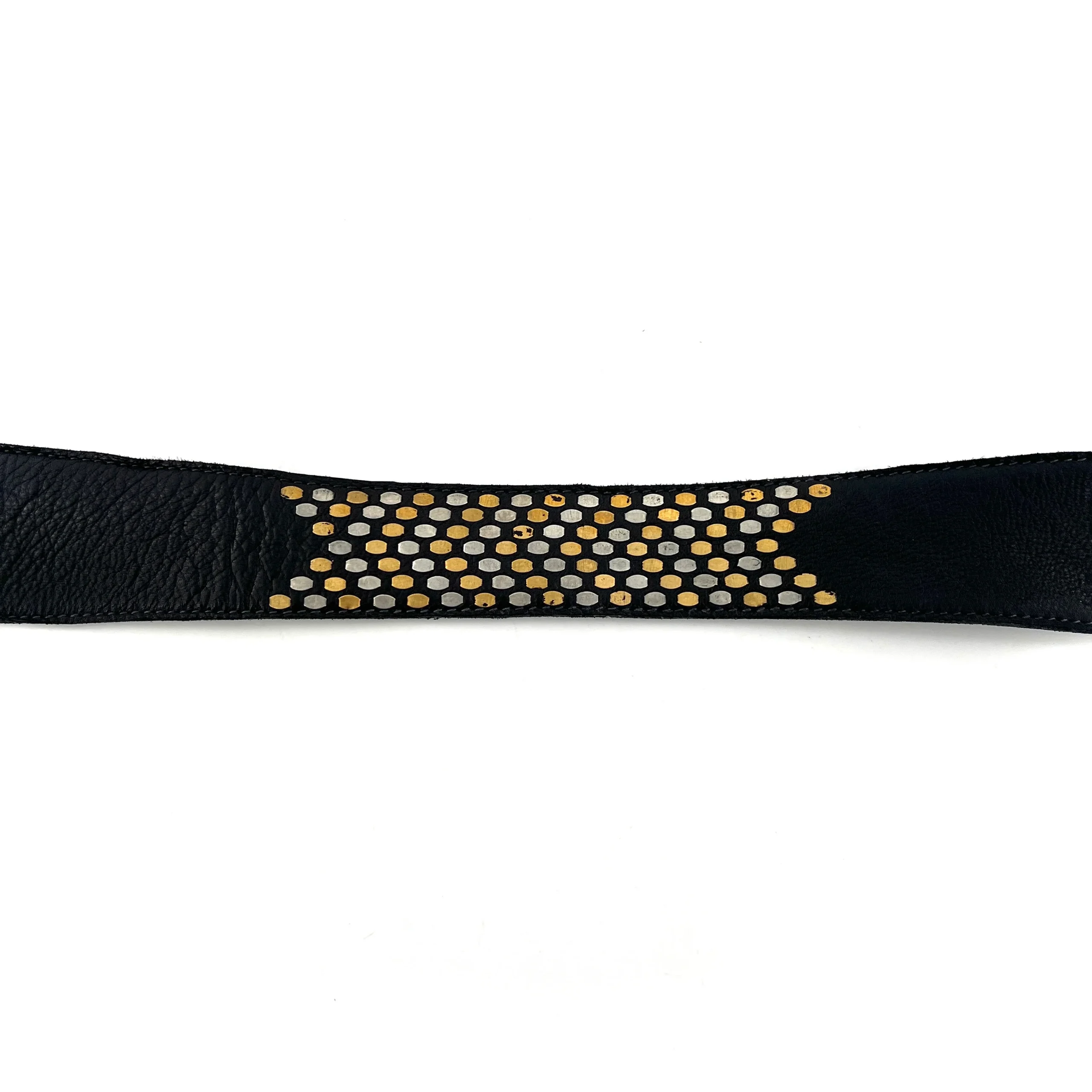 Petit Sac en Cuir Noir et Clous Plats Bicolores – Image 7