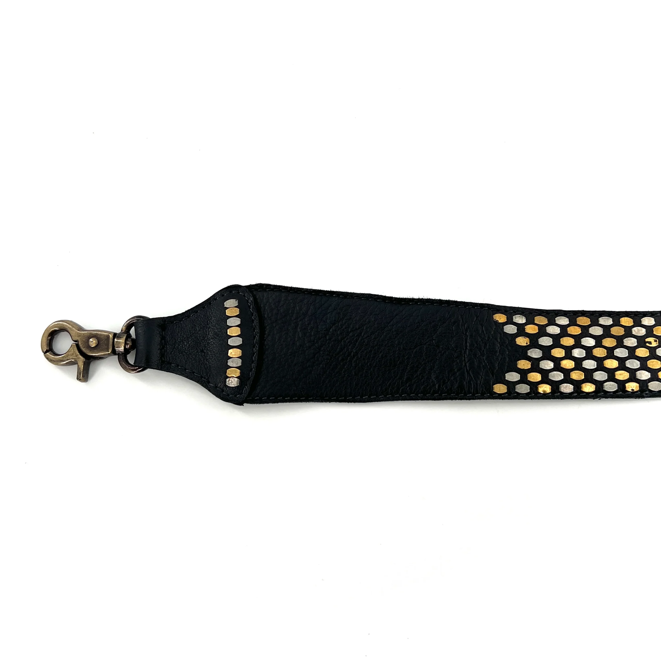 Petit Sac en Cuir Noir et Clous Plats Bicolores – Image 8