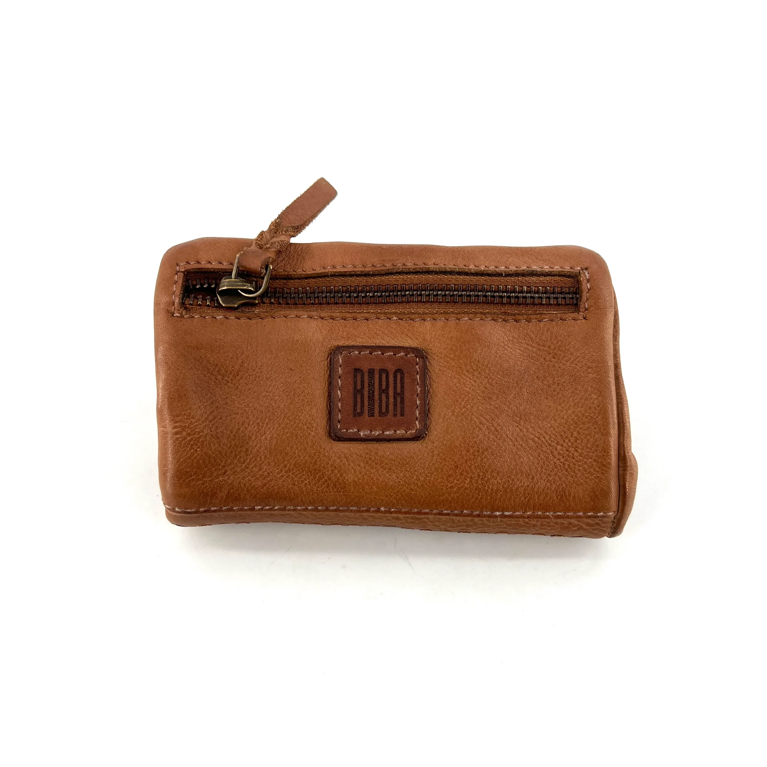 Portefeuille en Cuir Ocre et Clous Plats Bicolores – Image 4