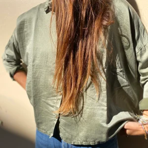 Blouse DOLCE en Soie et Coton Couleur Kaki