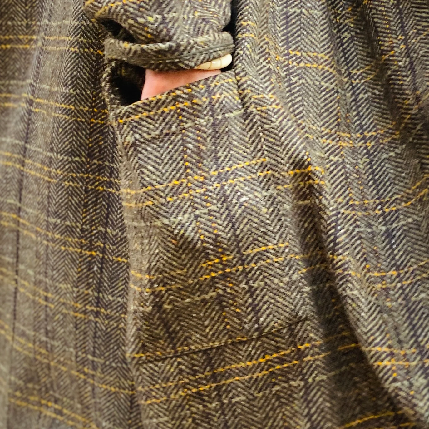 Manteau PAUL en Tweed Kaki et Noir – Image 6