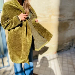 Manteau TOM en Velours Vert
