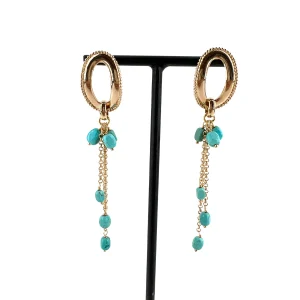 Boucles d'Oreilles DIANE en Plaqué Or et Turquoises