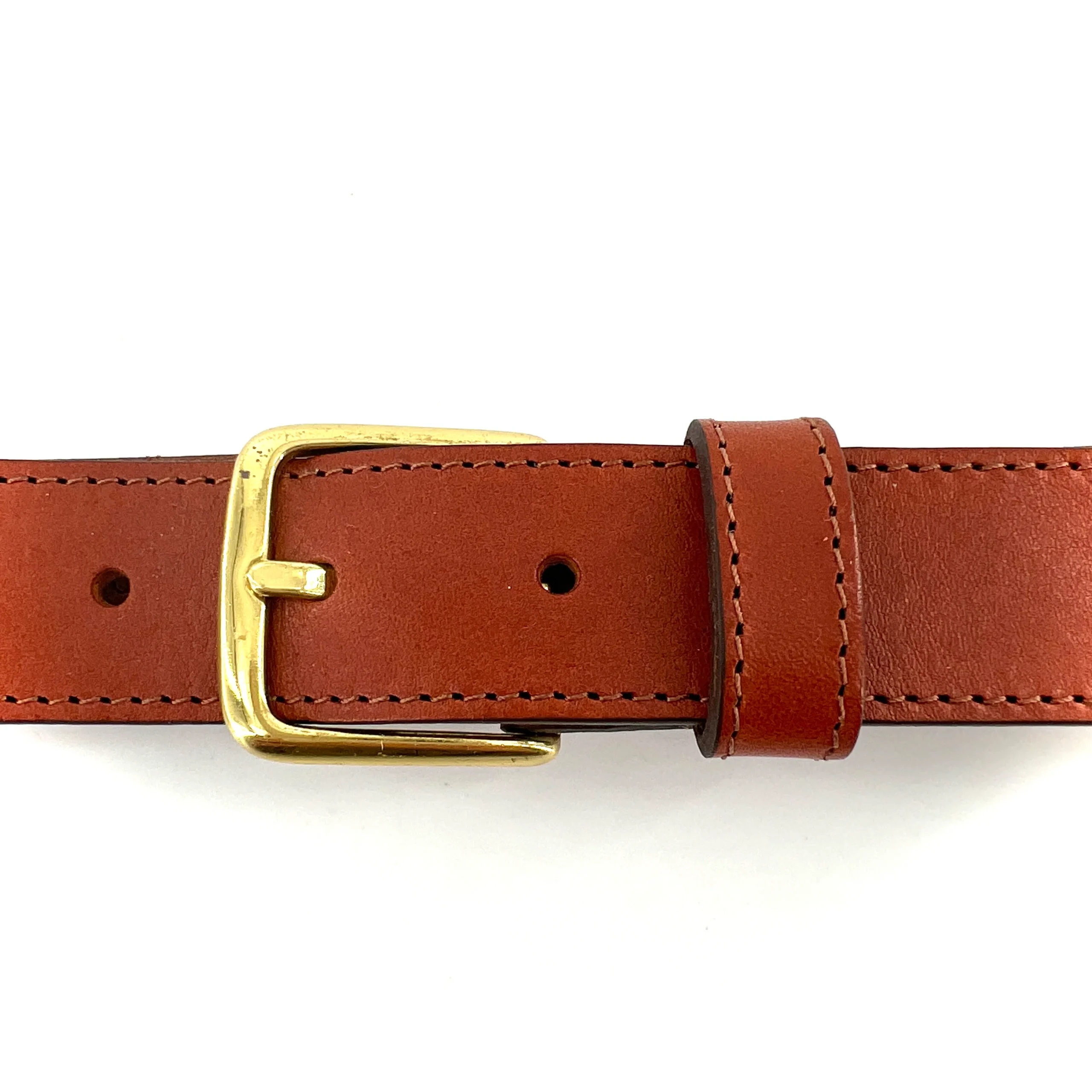 Ceinture en Cuir Whisky Simple Boucle Finition Vieil Or – Image 3