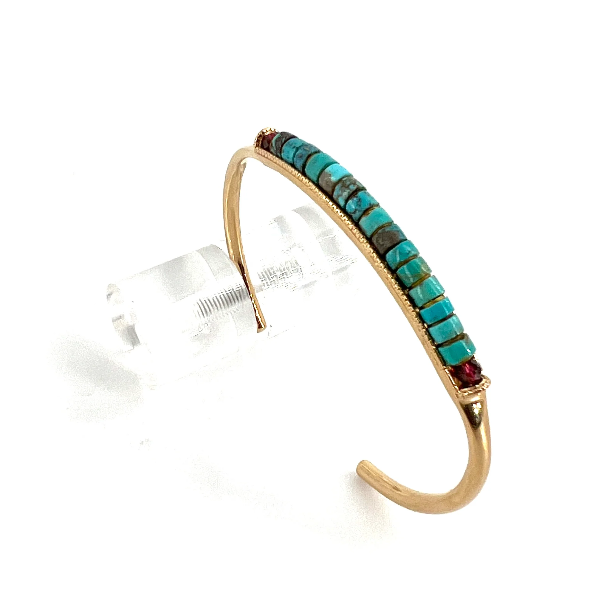 Jonc NINON en PlaquĆ© Or et Turquoises ā Image 3