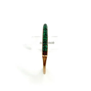 Jonc NINON en Plaqué Or et Malachites