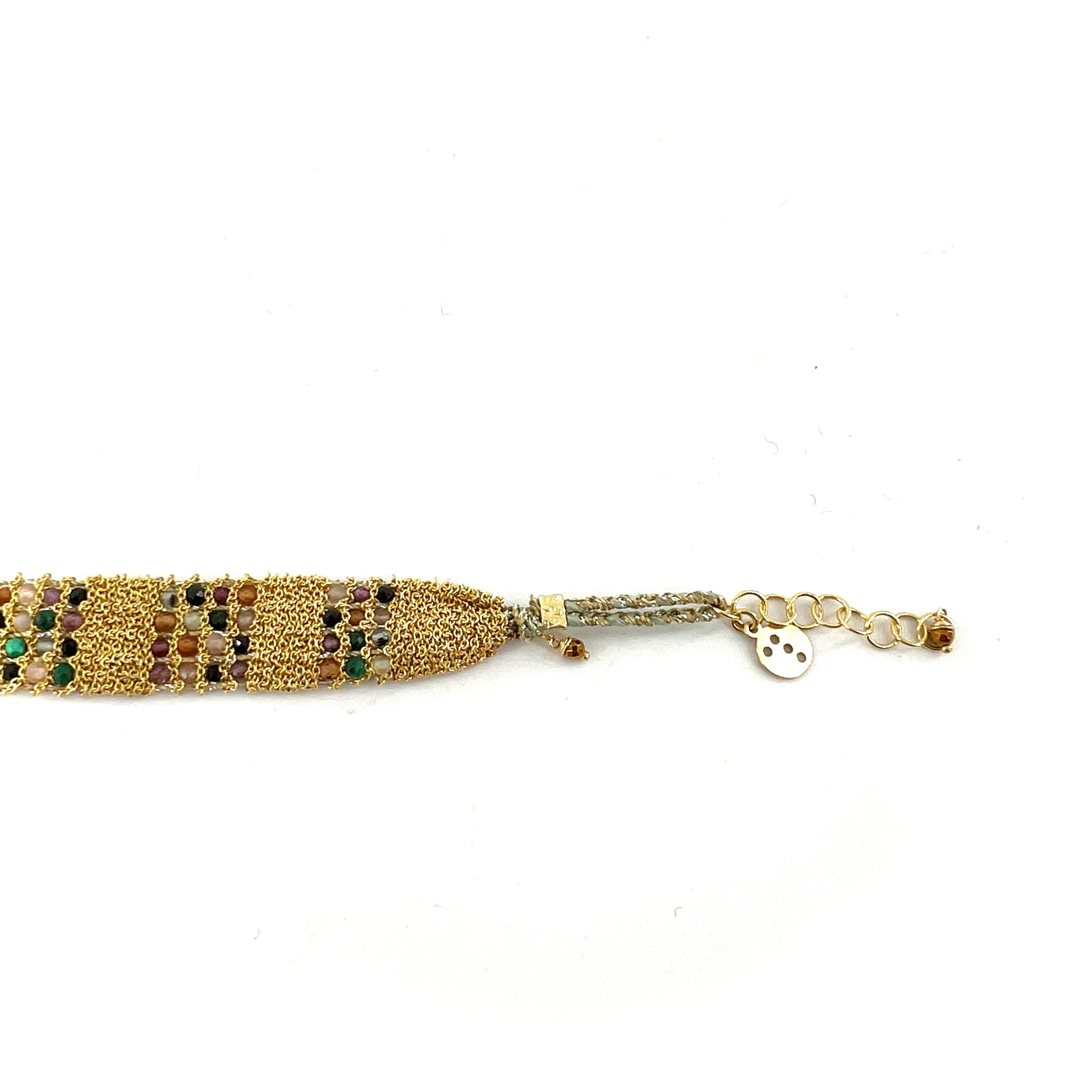 Bracelet en Maille Tissée en Vermeil et Pierres Semi-Précieuses – Image 4