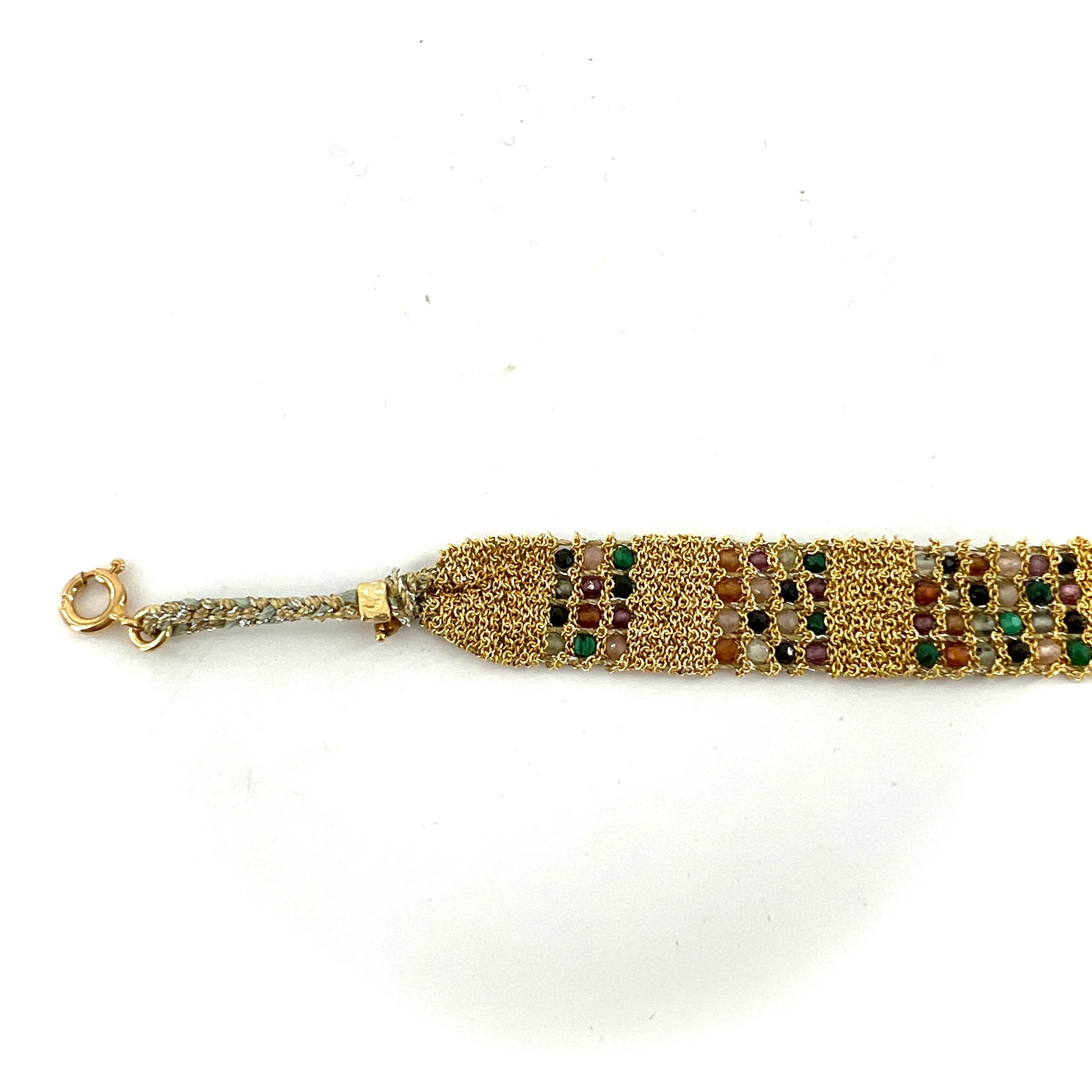 Bracelet en Maille Tissée en Vermeil et Pierres Semi-Précieuses – Image 5