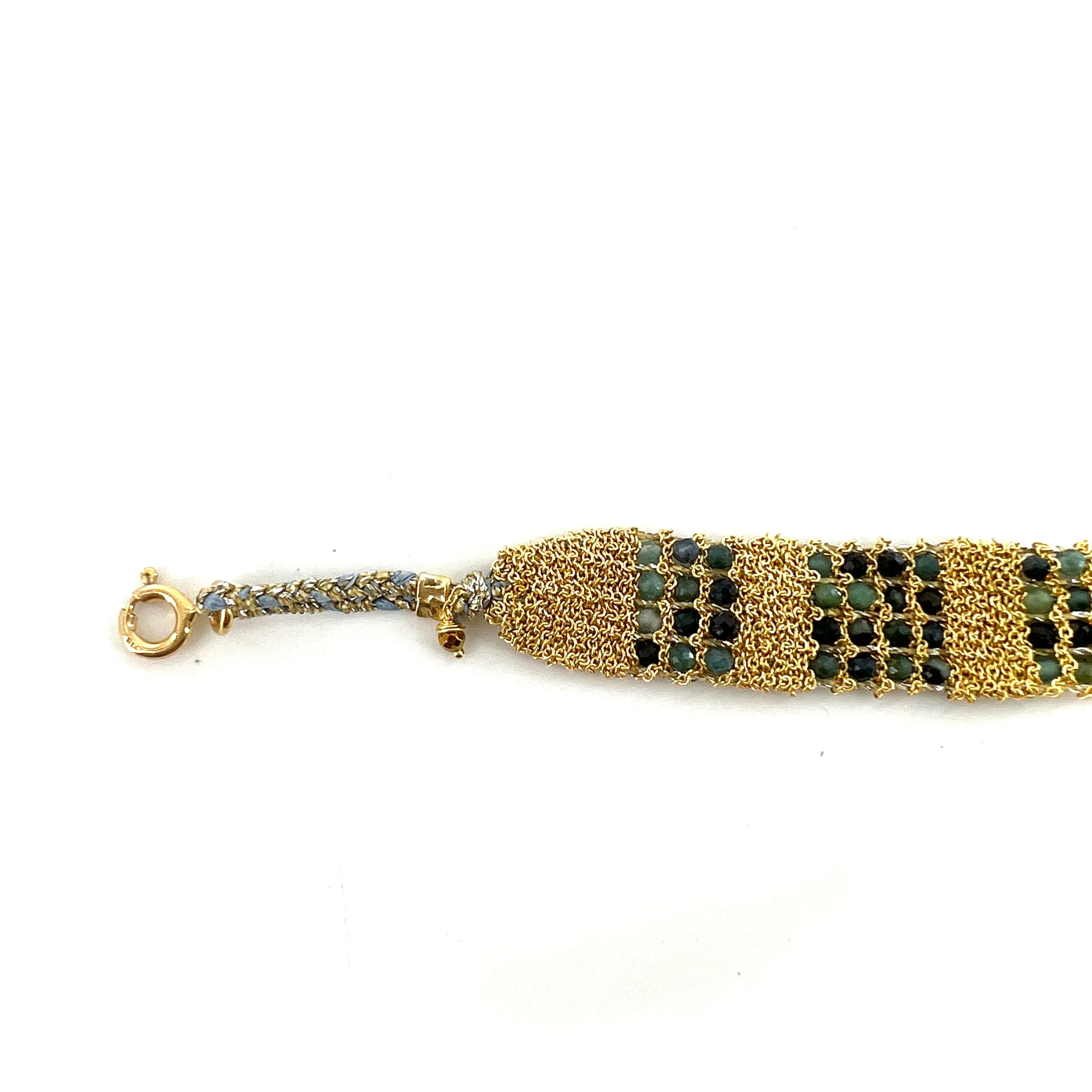 Bracelet en Maille Tissée en Vermeil et Pierres Semi-Précieuses – Image 4