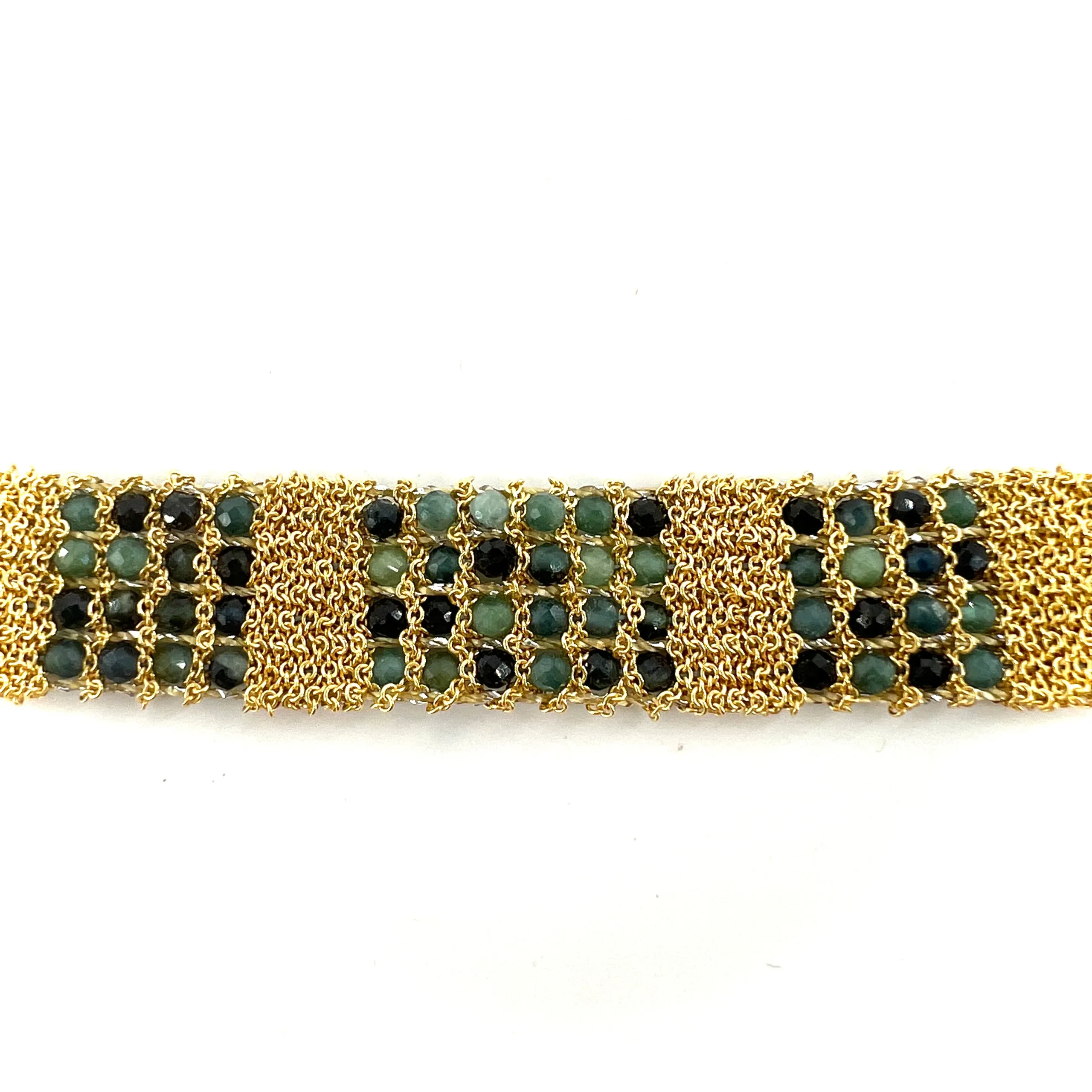 Bracelet en Maille Tissée en Vermeil et Pierres Semi-Précieuses – Image 2