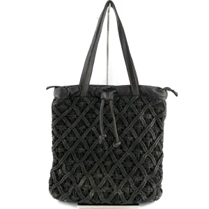 "Tote Bag" en Cuir Tressé Kaki