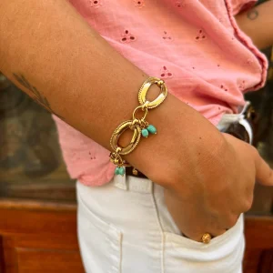 Bracelet DIANE en Plaqué Or et Turquoises
