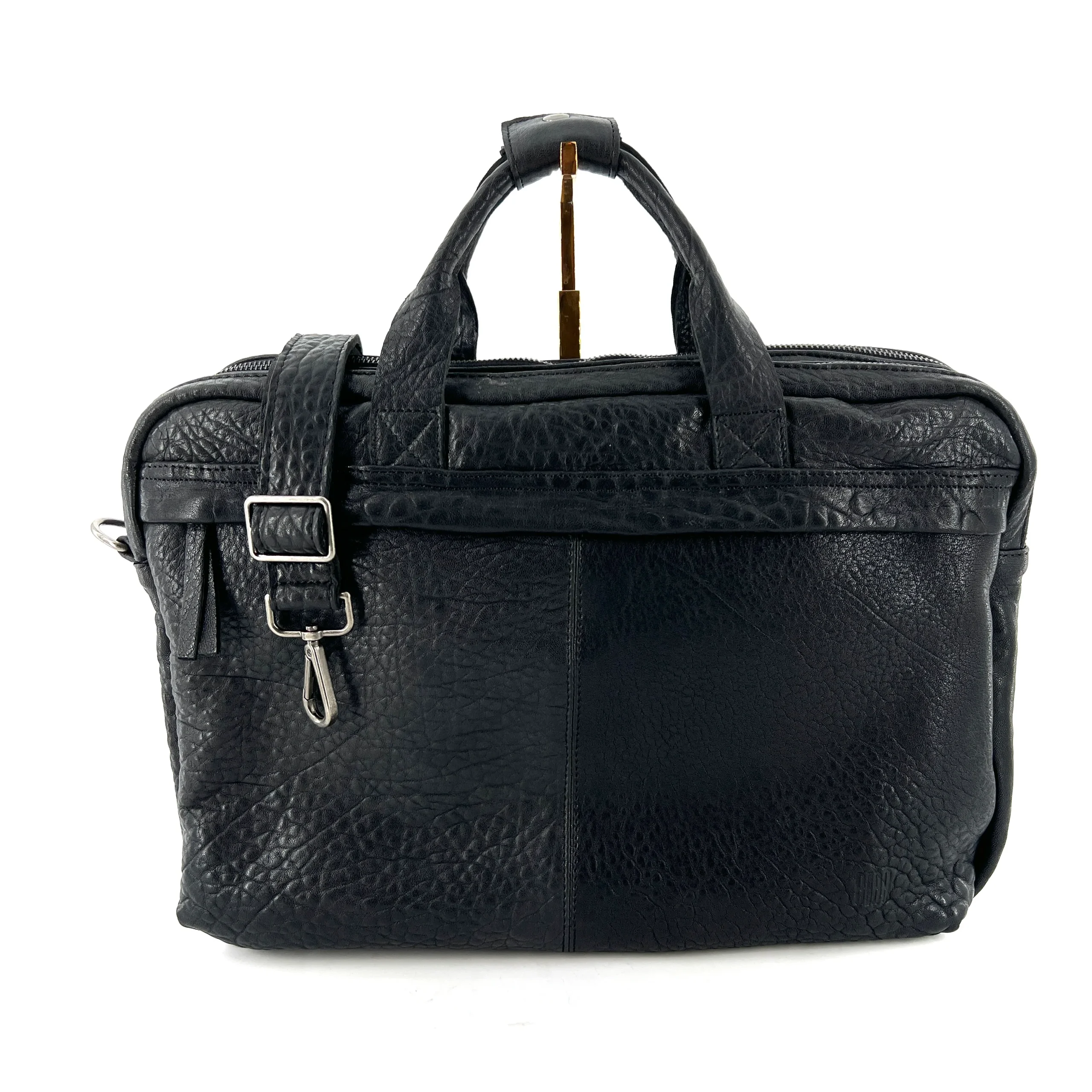 Astucieux Cartable Sac à Dos en Cuir Noir – Image 2