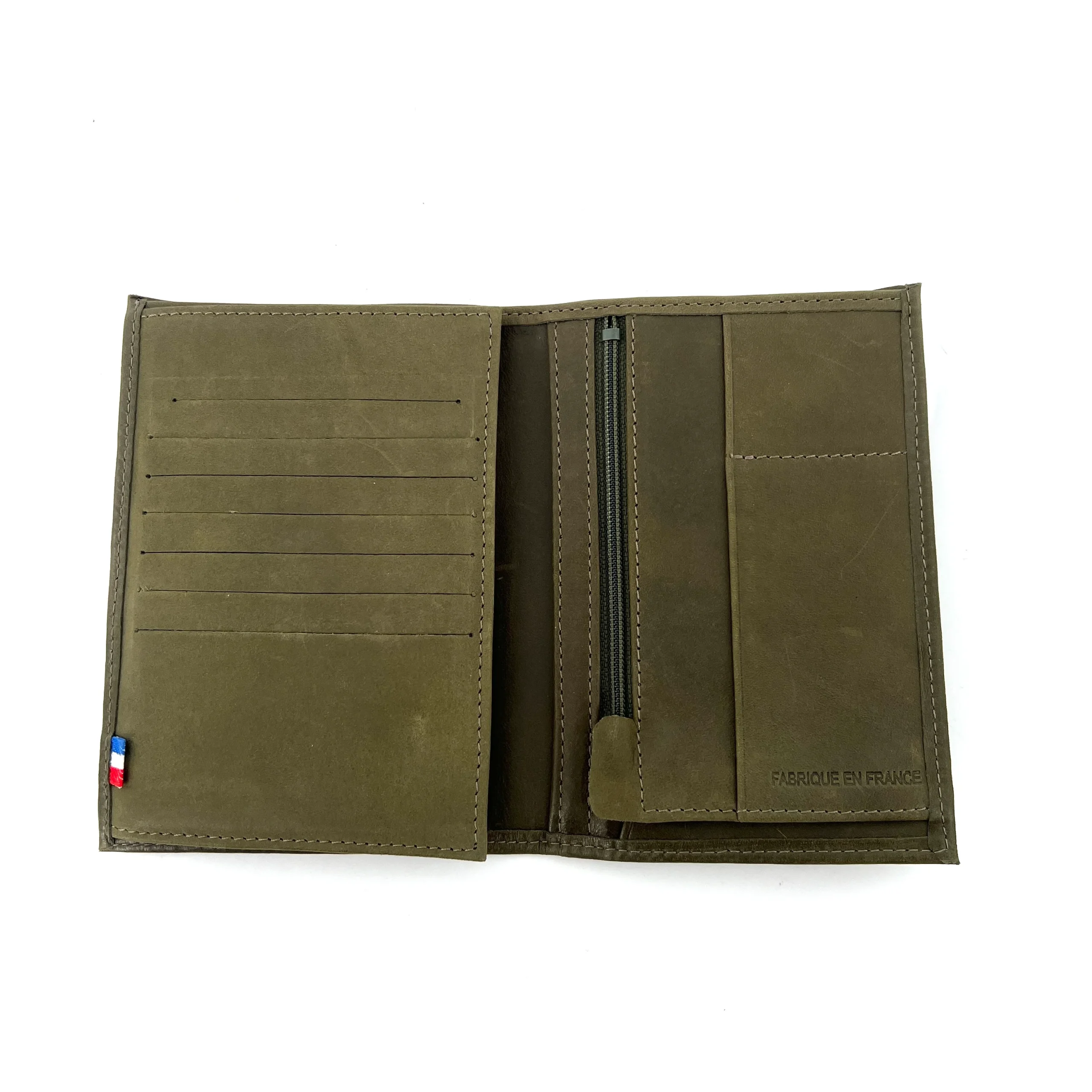 Portefeuille GM Vertical Kaki "Made In France" – Image 3