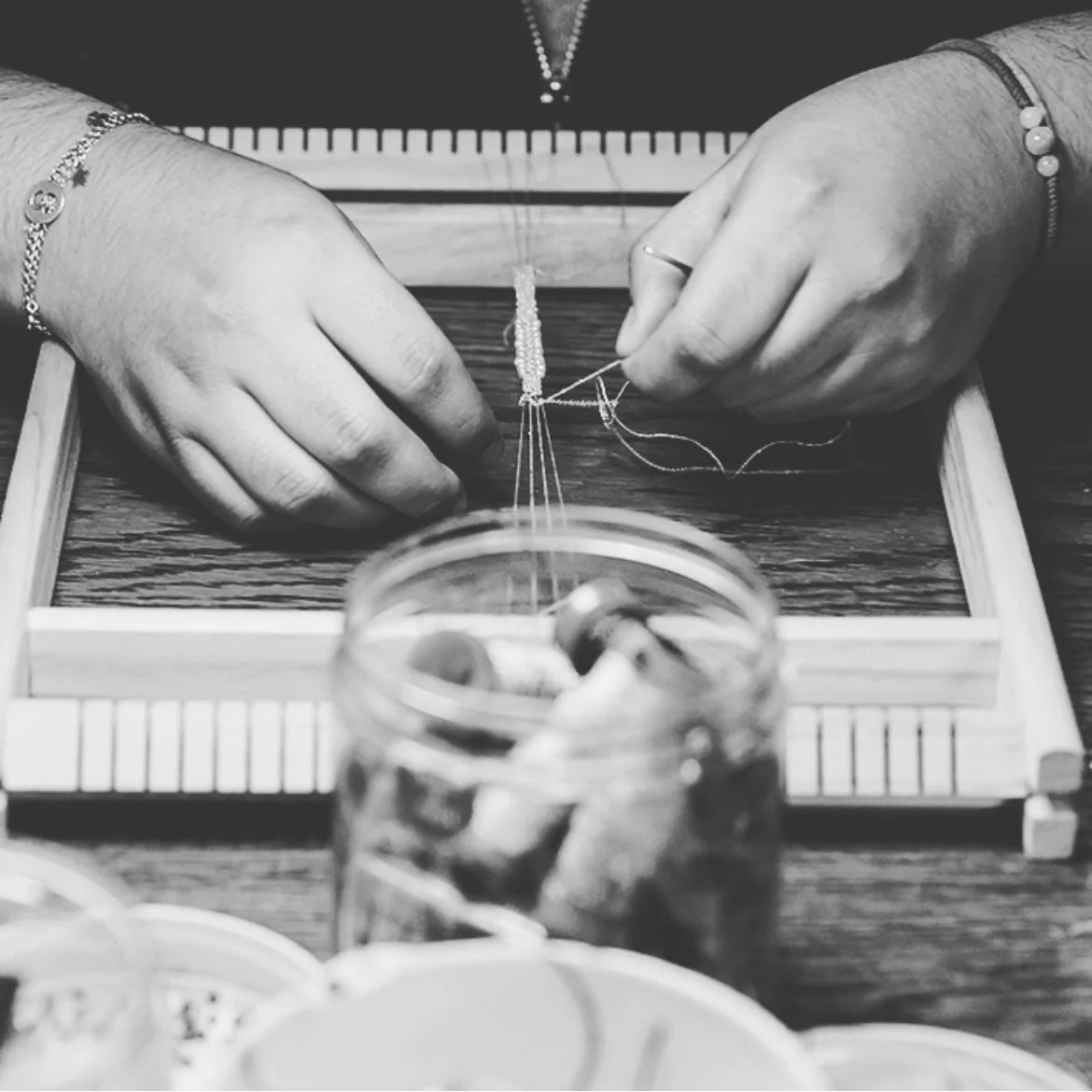 Bracelet Gourmette Tissé en Fil de Satin Turquoise et Chaine en Plaqué Or – Image 8