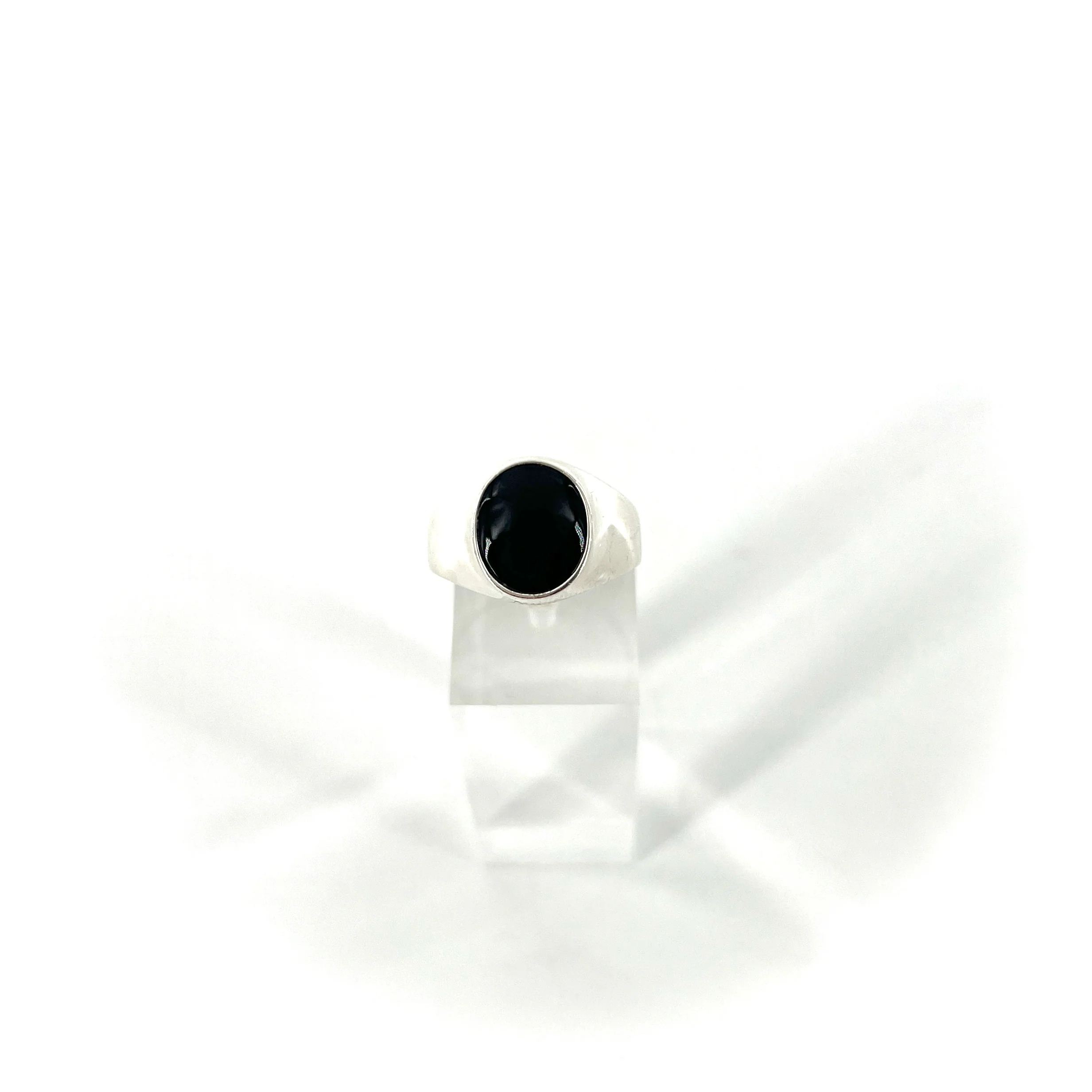 Chevalière GM en Argent Onyx Ovale – Image 3