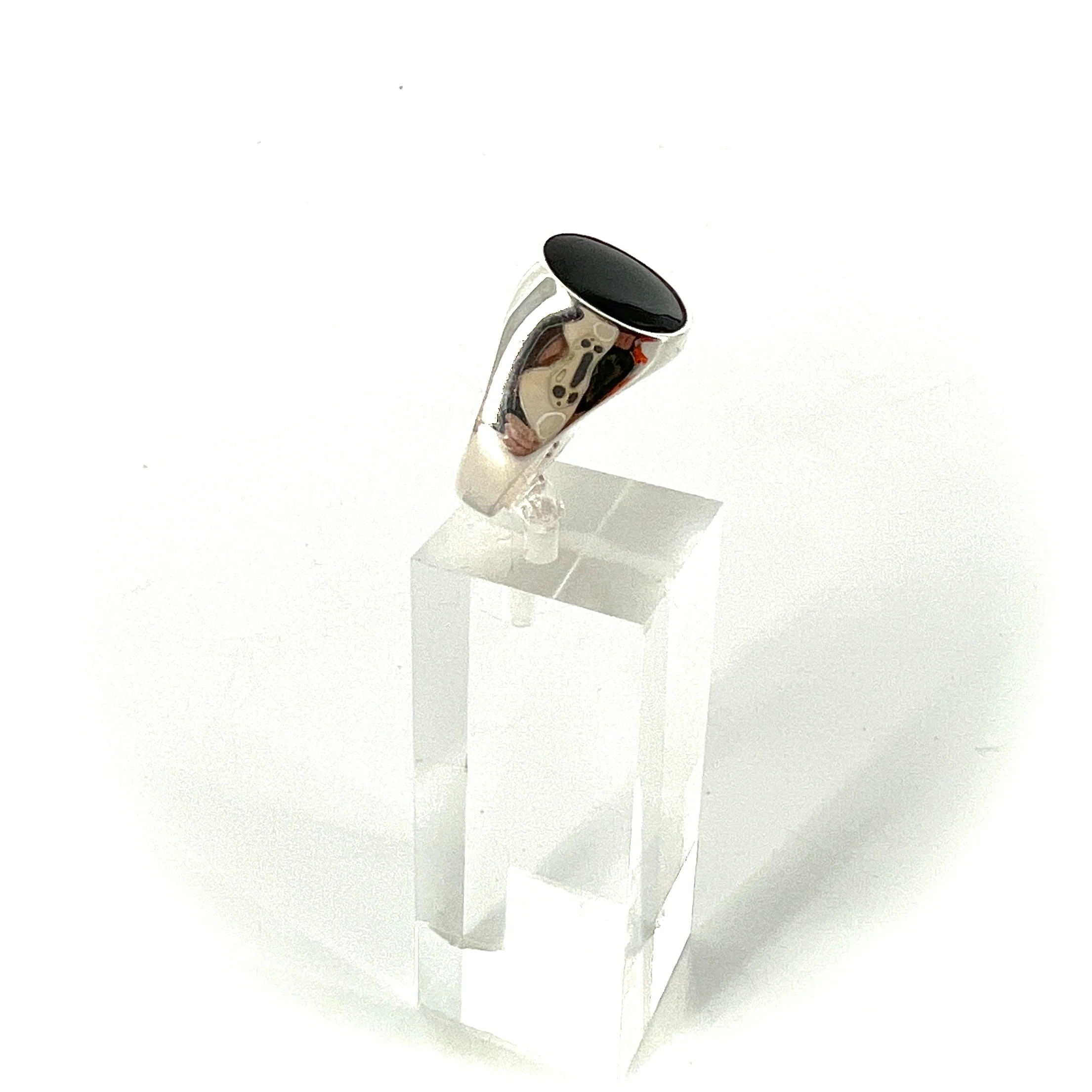 Chevalière GM en Argent Onyx Ovale – Image 4