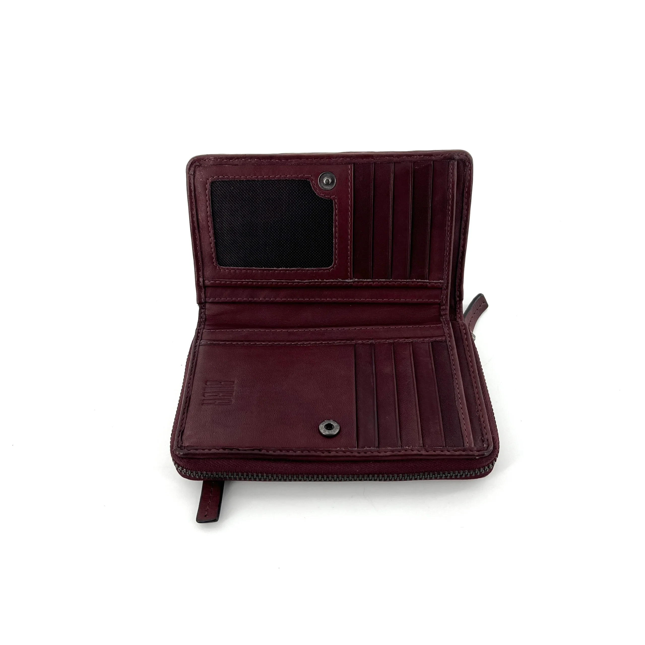 Portefeuille PM en Cuir Tressé Bordeaux – Image 4