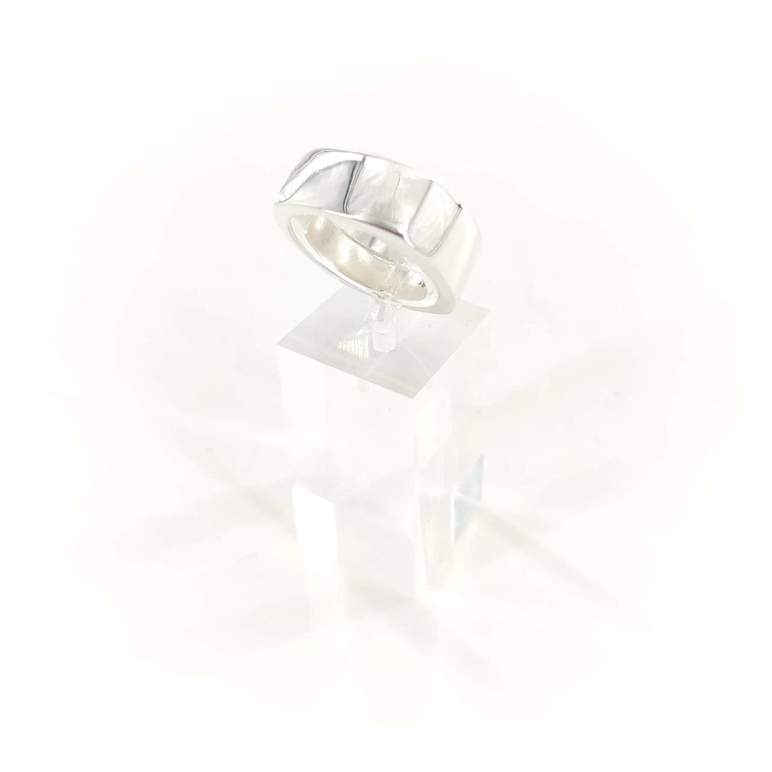 Anneau Carré Arrondi en Argent Moyen Modèle – Image 3