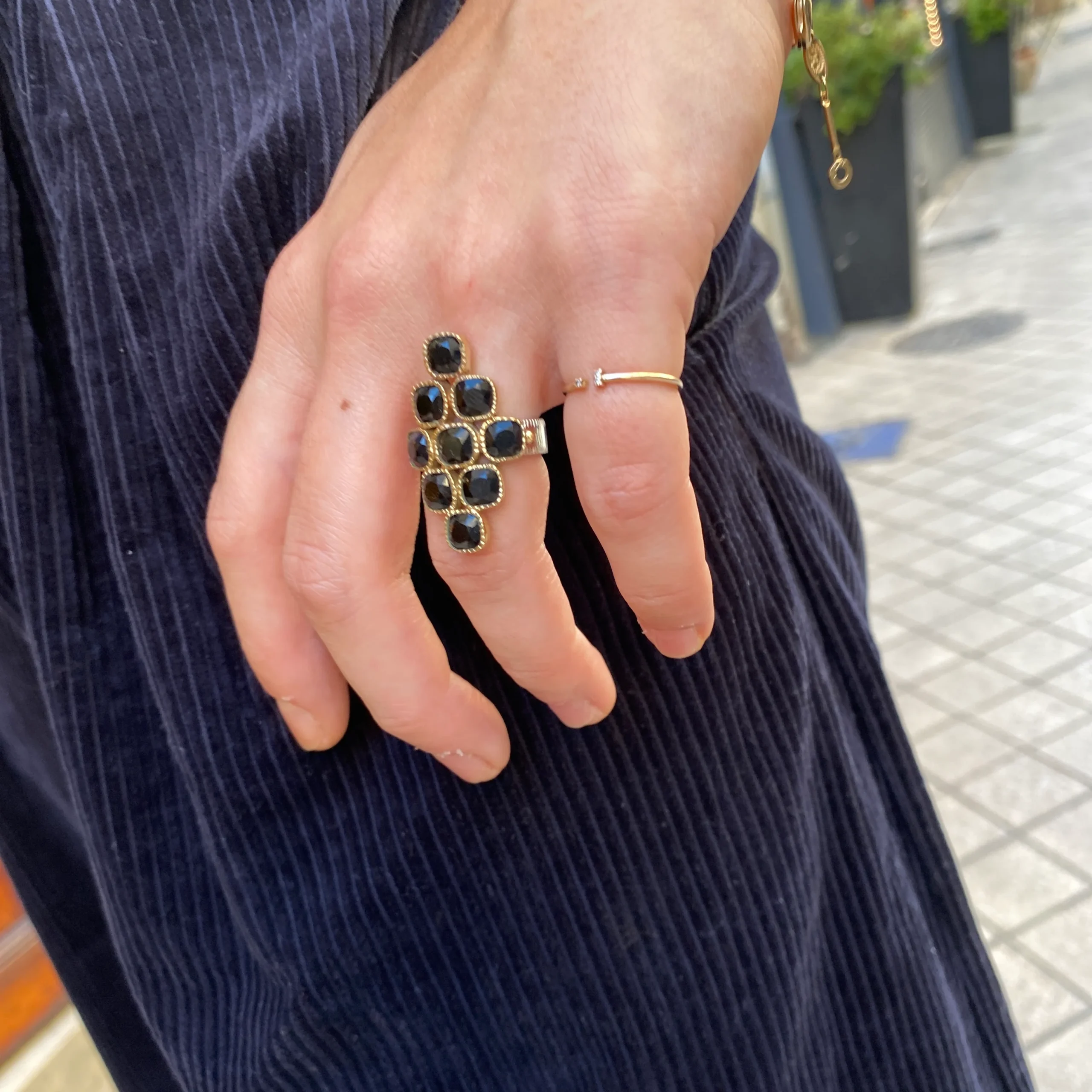 Bague PAOLA en Argent Laiton et Onyx Noir – Image 4