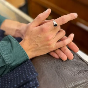 Chevalière PM en Argent et Onyx Noir