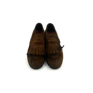 Mocassin Frangé en Daim Lavé Corteccia