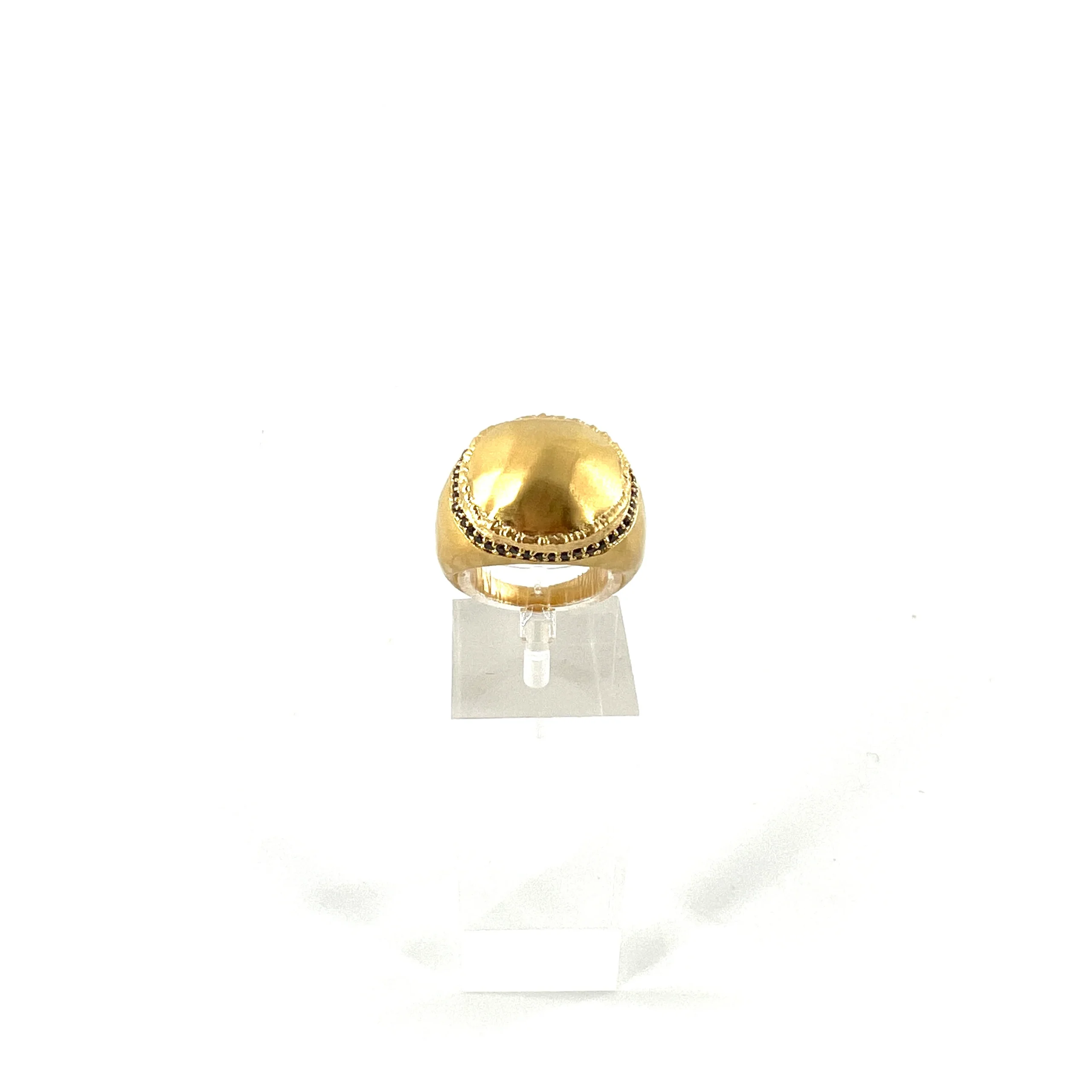 Bague GILDA en Plaqué Or et Zirconiums Noirs – Image 3